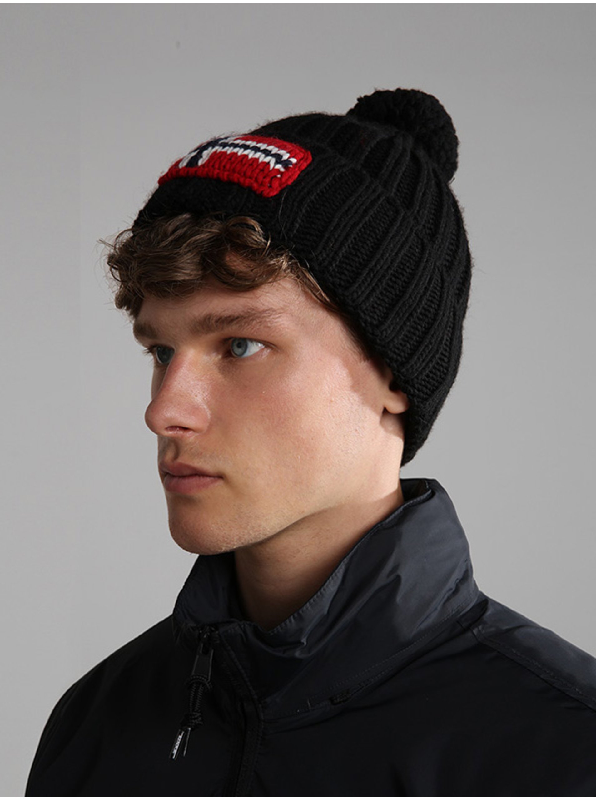 NAPAPIJRI BLACK MEN'S BEANIE