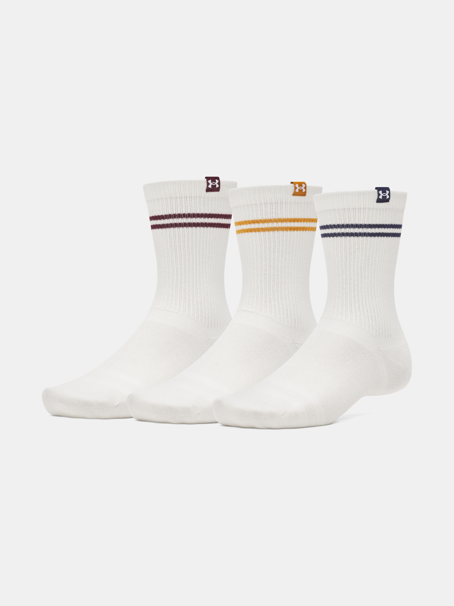 Unisex Socks Under Armour UA Sportswear Cotton Nv Crew-WHT - unisex