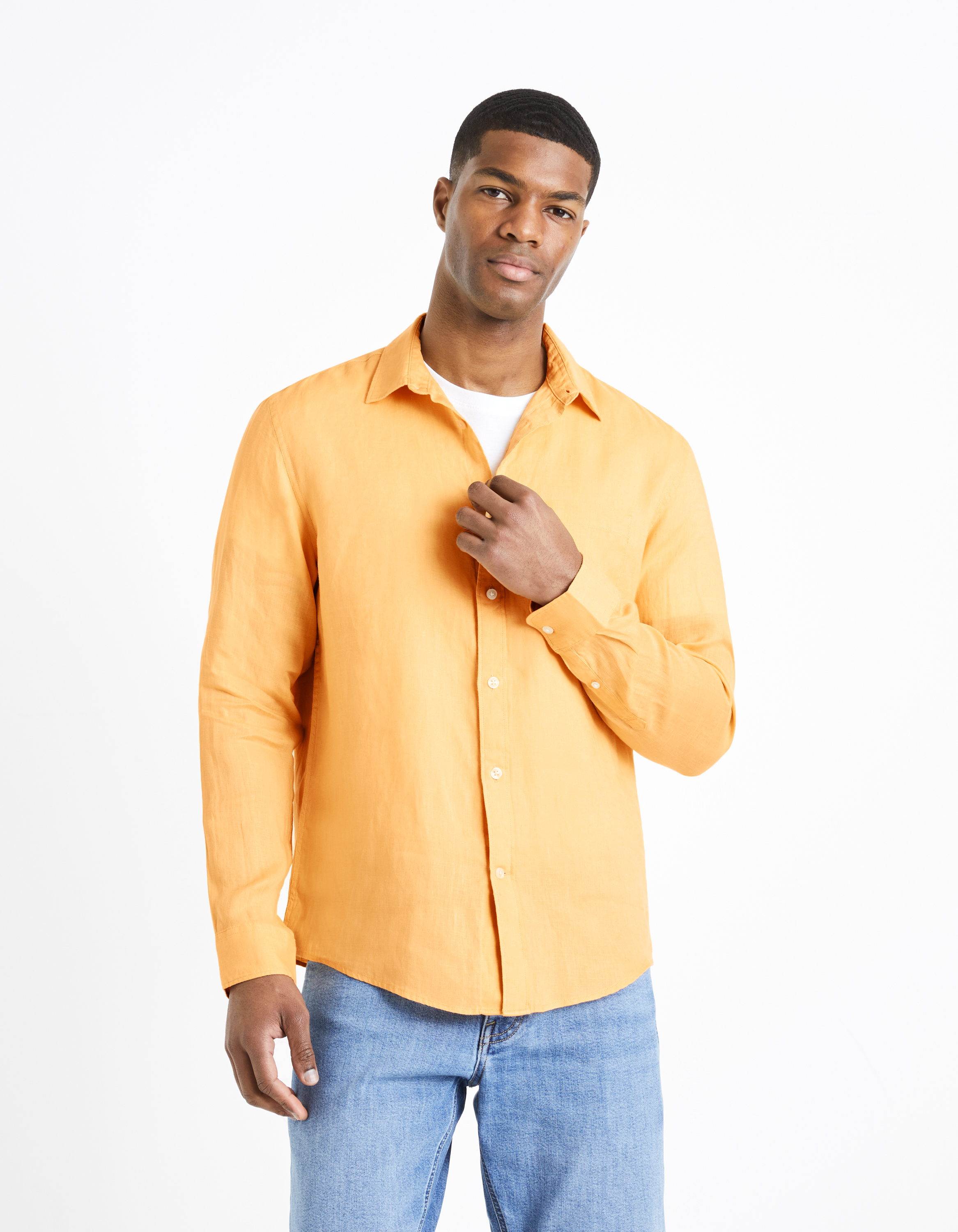 Camasi casual pentru barbati Celio - oranj
