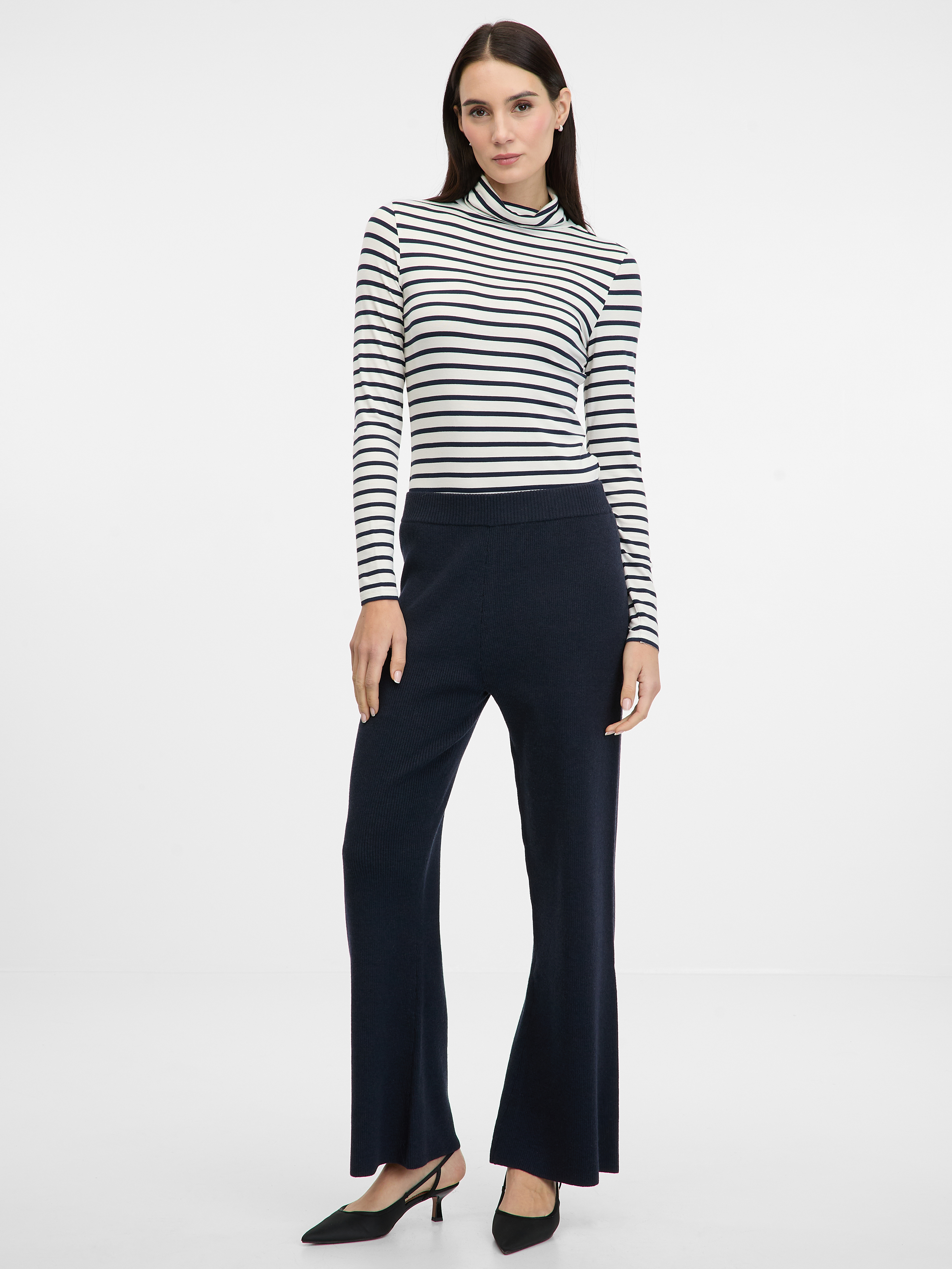 Navy Blue Women's Striped Long Sleeve T-Shirt ORSAY - Women's