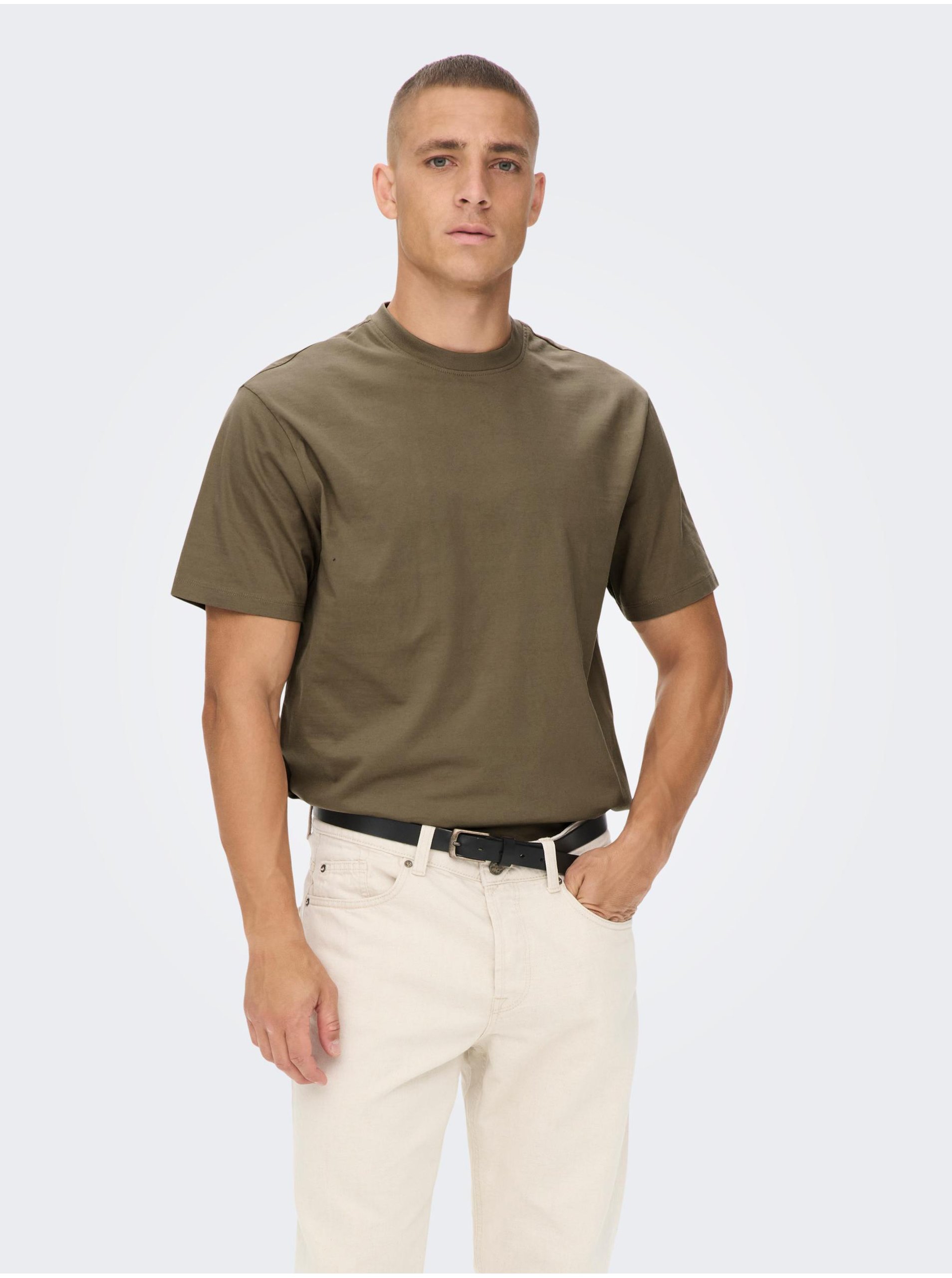 Brown Basic T-Shirt ONLY & SONS Fred - Men