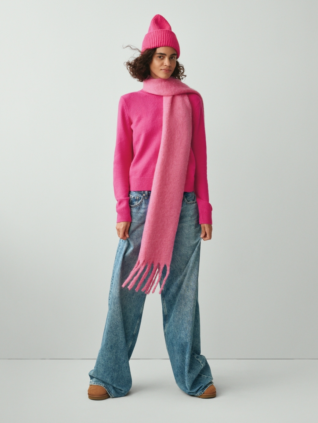 Eșarfă roz din lână GAP