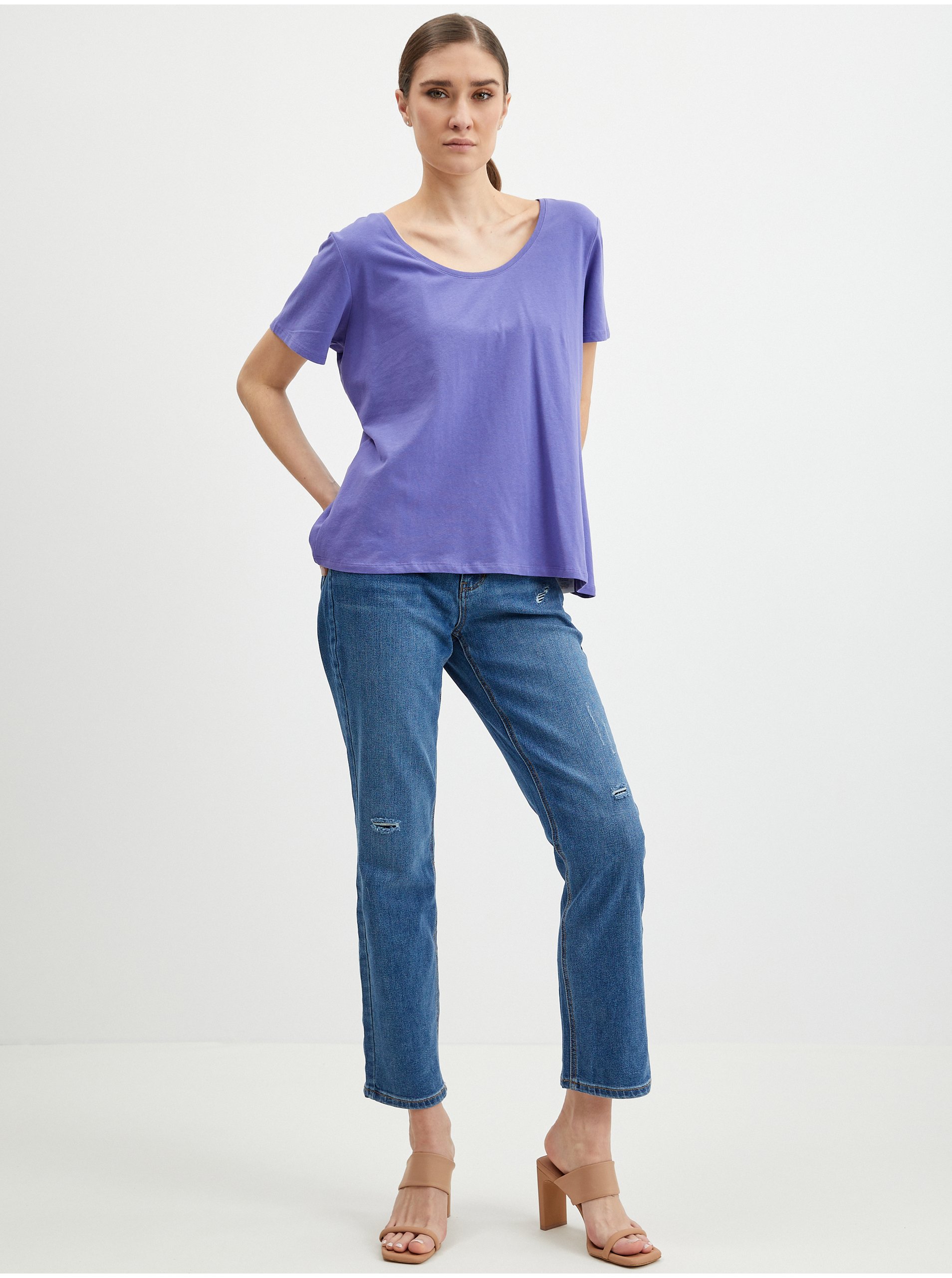 Orsay Purple Womens Basic T-Shirt - Women