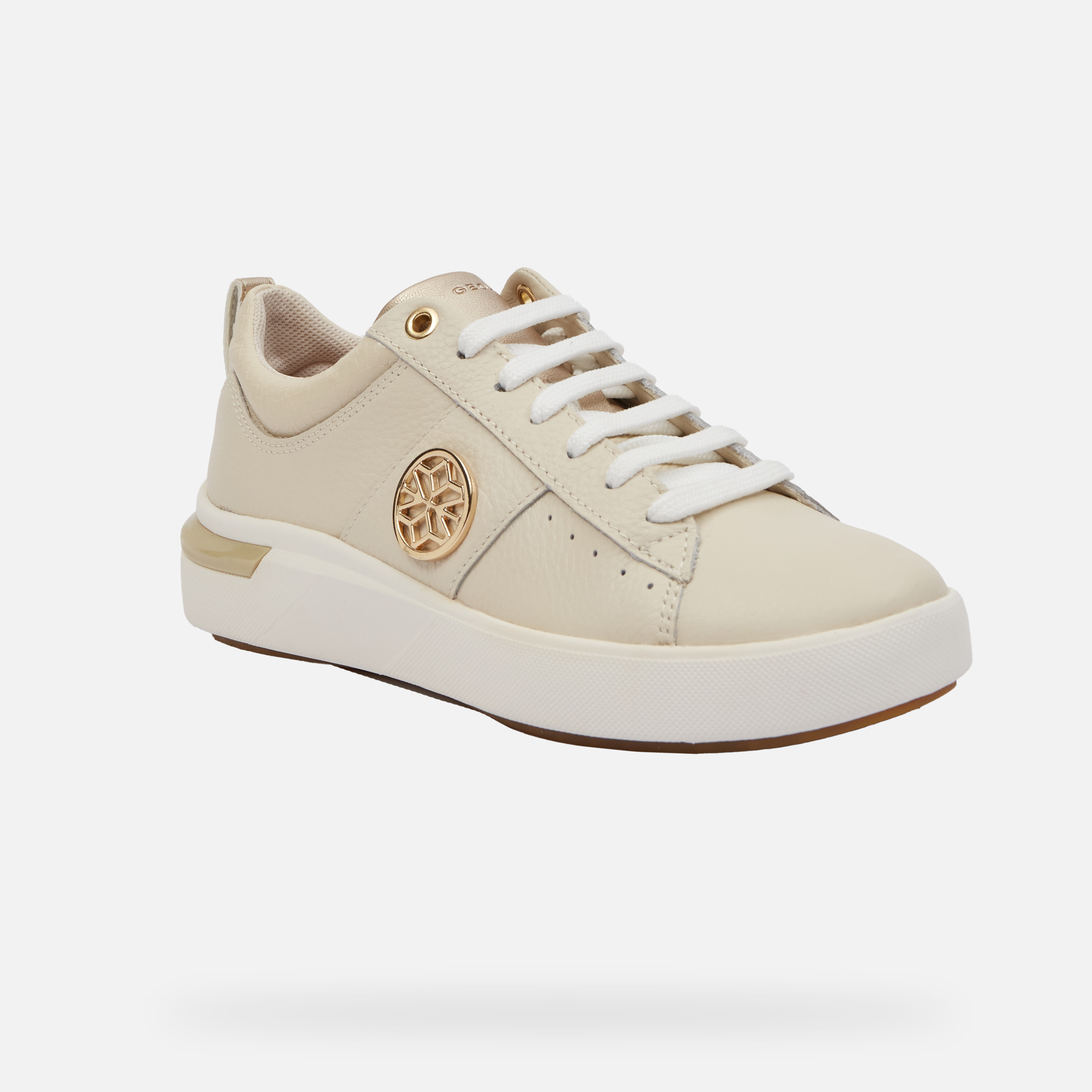 Cream women's sneakers Geox Dalyla - Women's