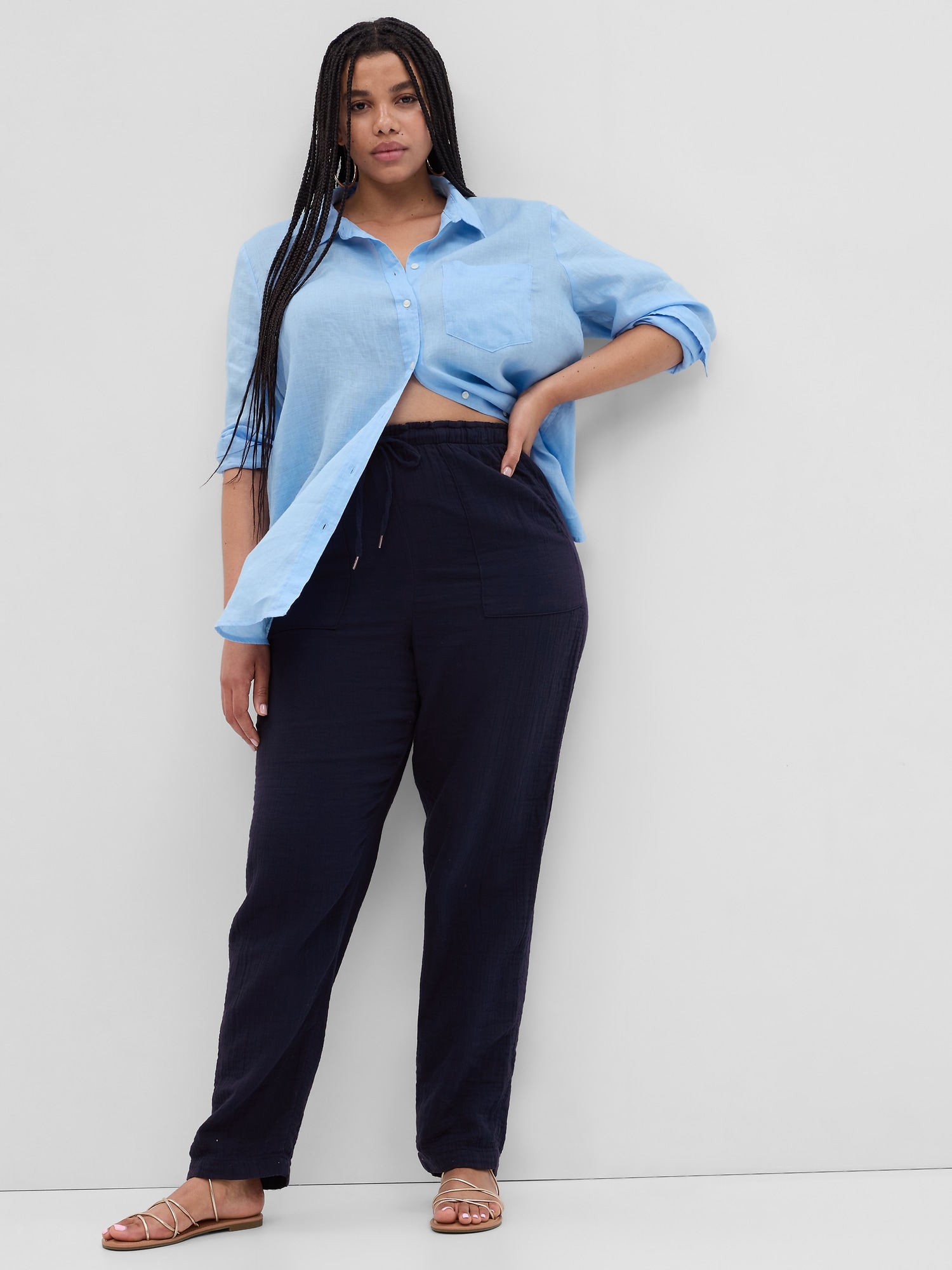 Pantaloni casual pentru femei GAP - albastru inchis