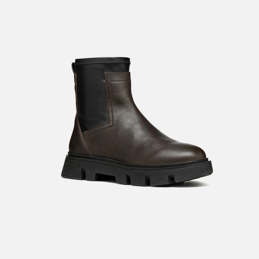 Dark brown women&#039;s ankle shoes Geox Vilde - Women&#039;s