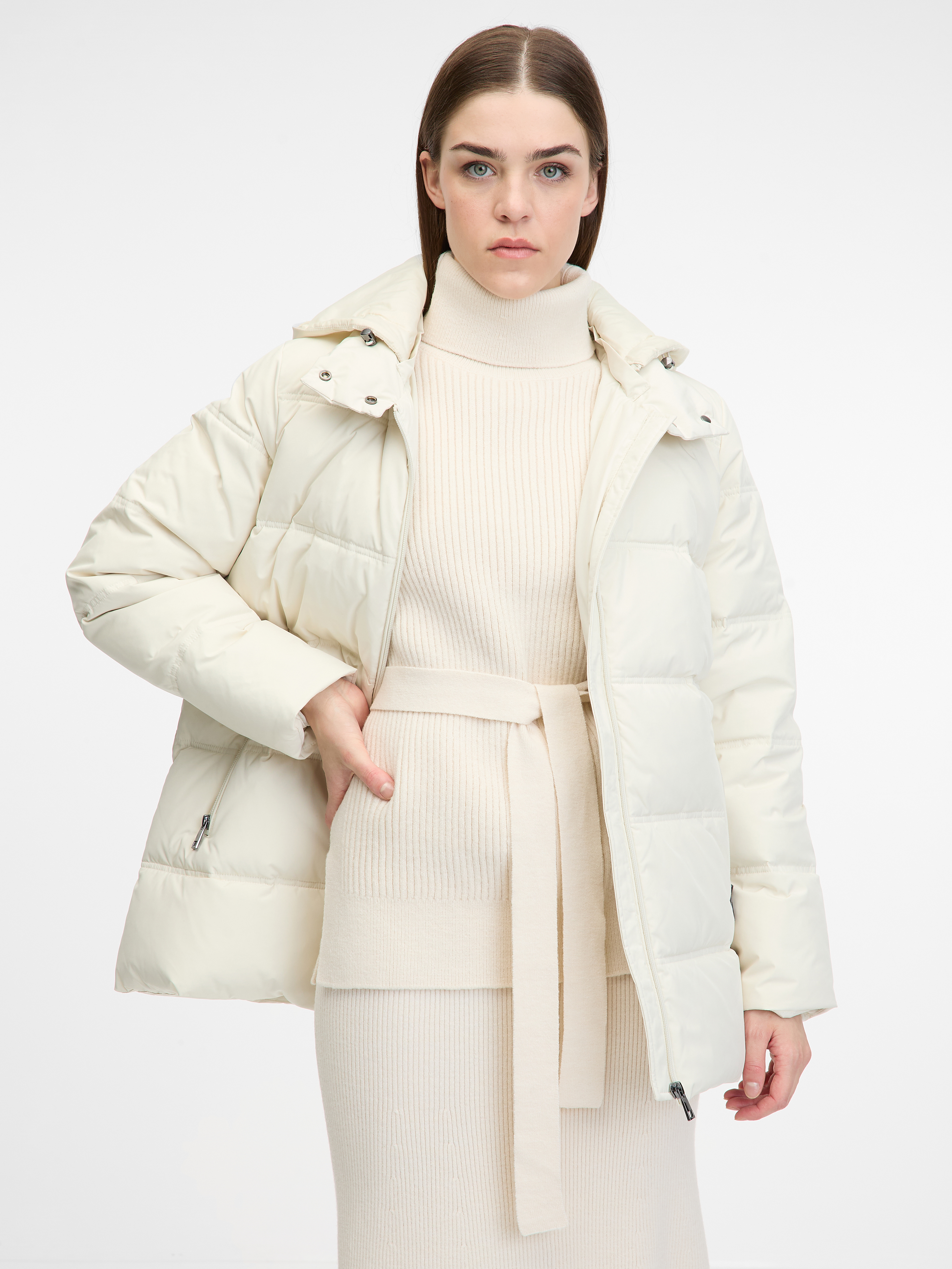 Beige womens down jacket ORSAY - Womens