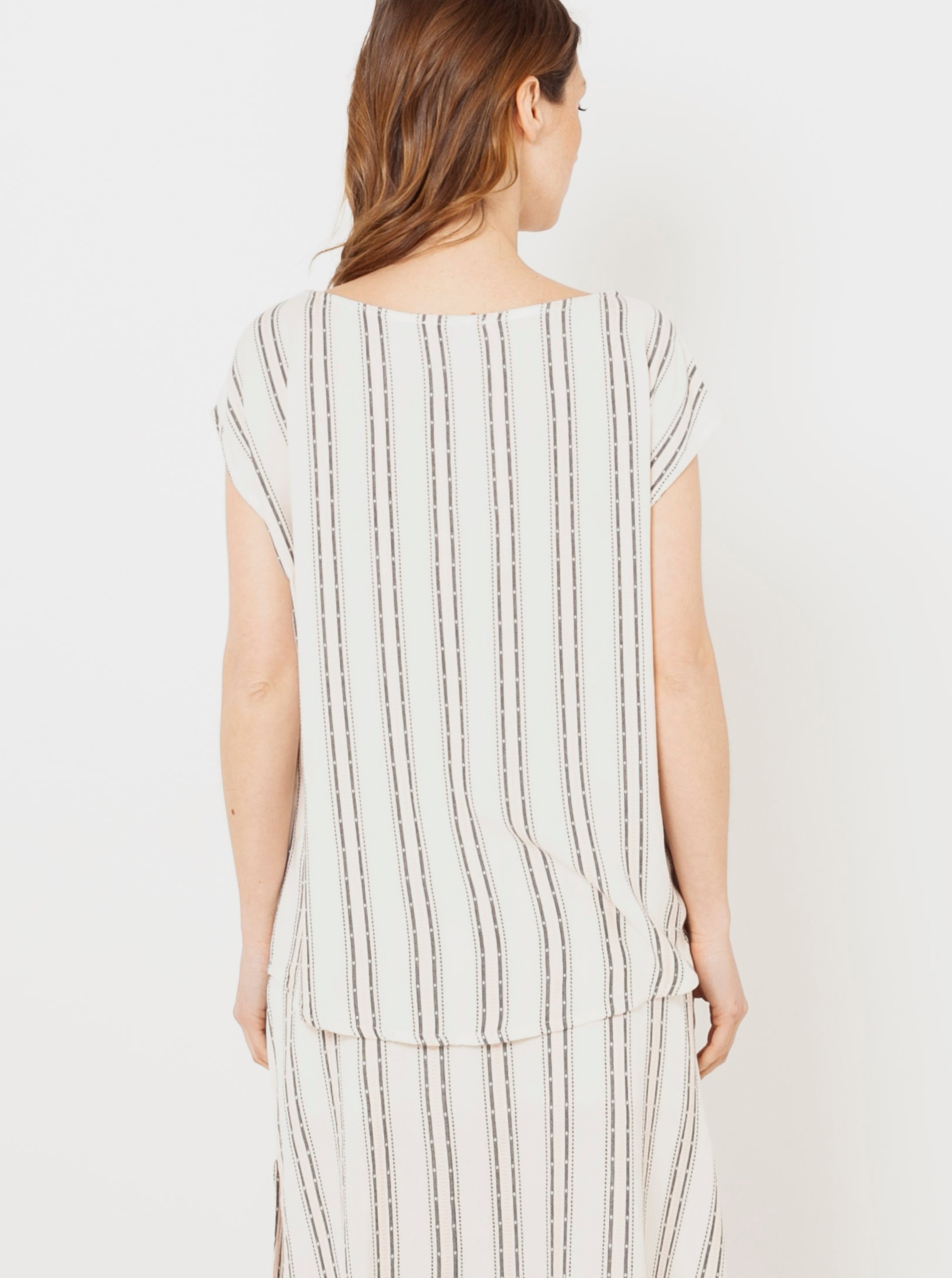 Cream Striped Blouse CAMAIEU - Women