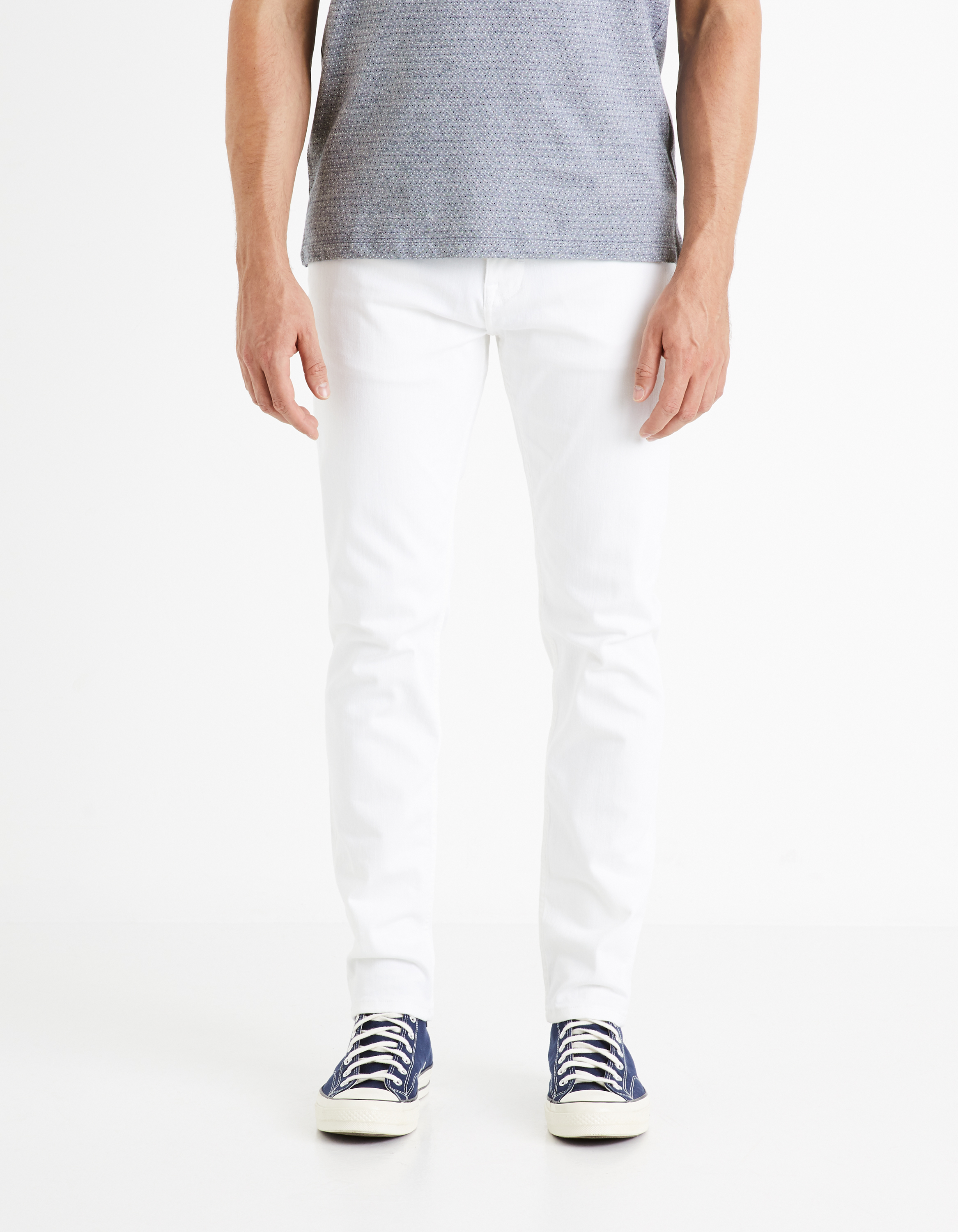 Bílé slim fit džíny Celio