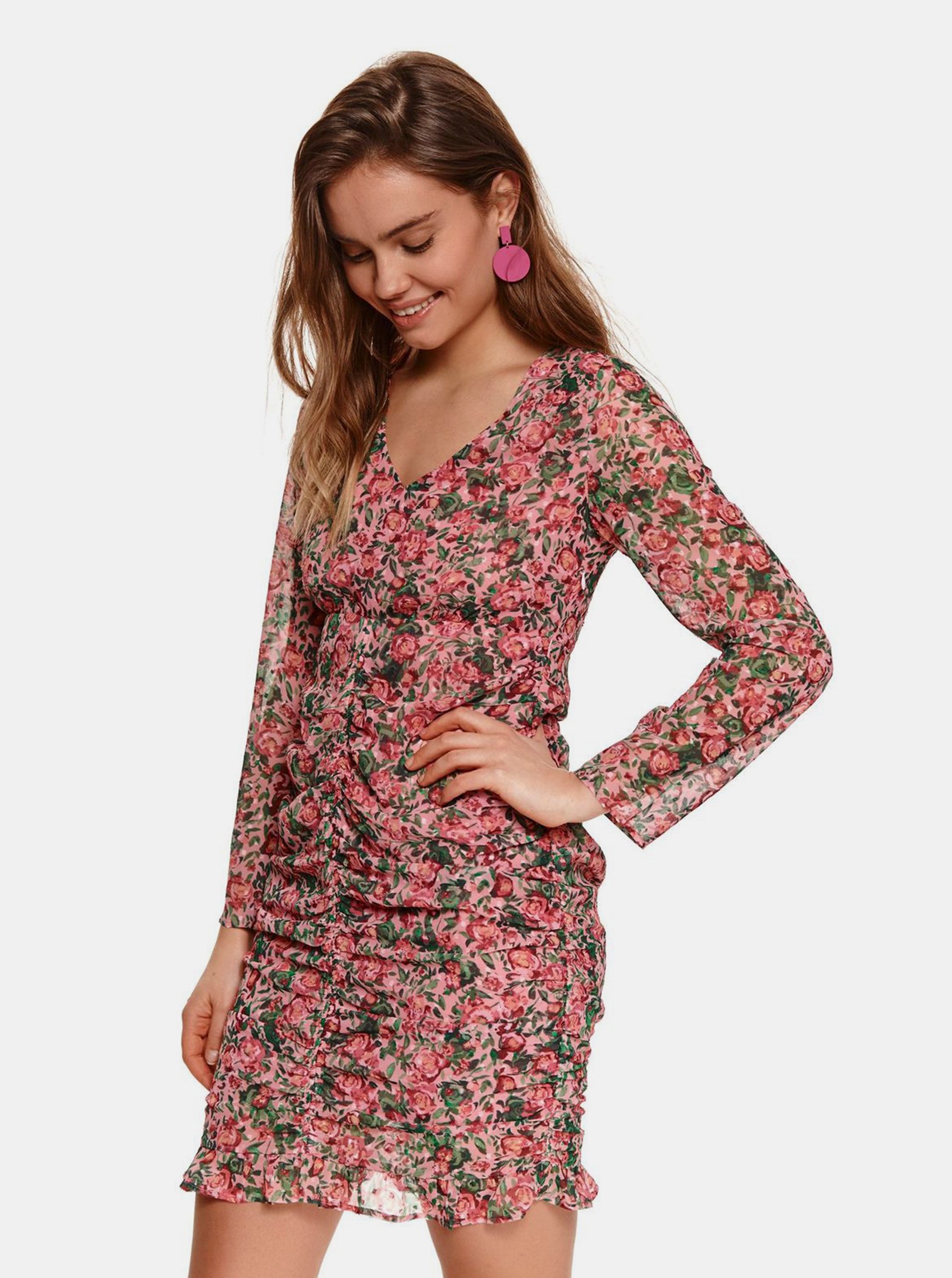 Pink Floral Sheath Dress TOP SECRET - Women