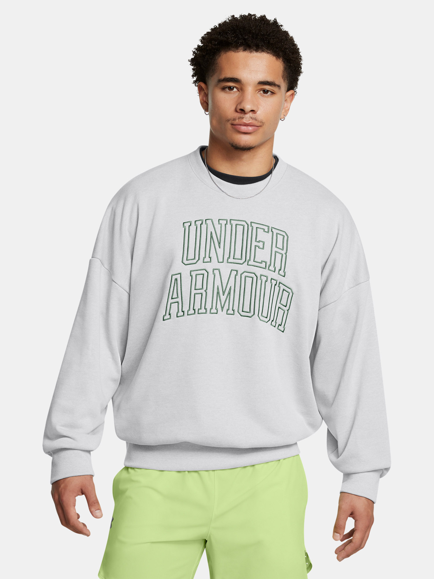Men's sweatshirt Under Armour UA Icon HWT Terry OS Crew-GRY - Men's