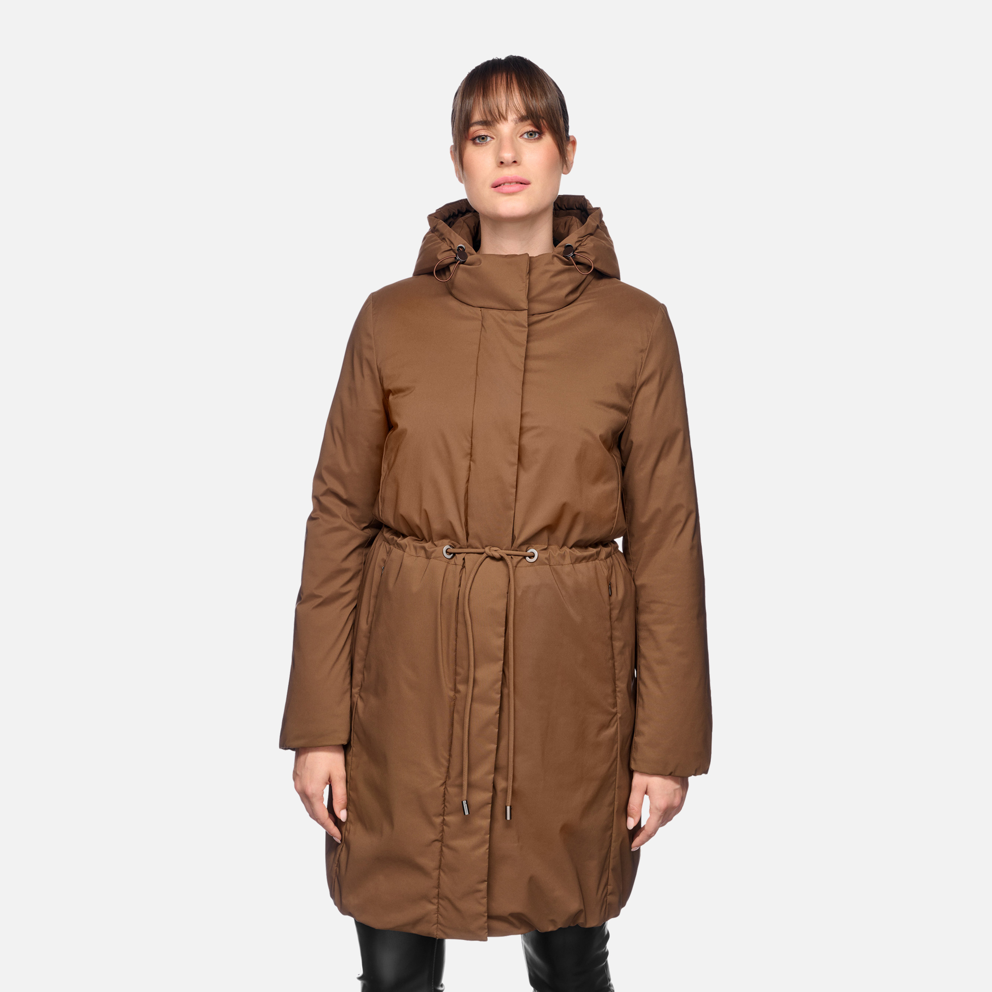 Brown women's coat Geox Eleana - Women's