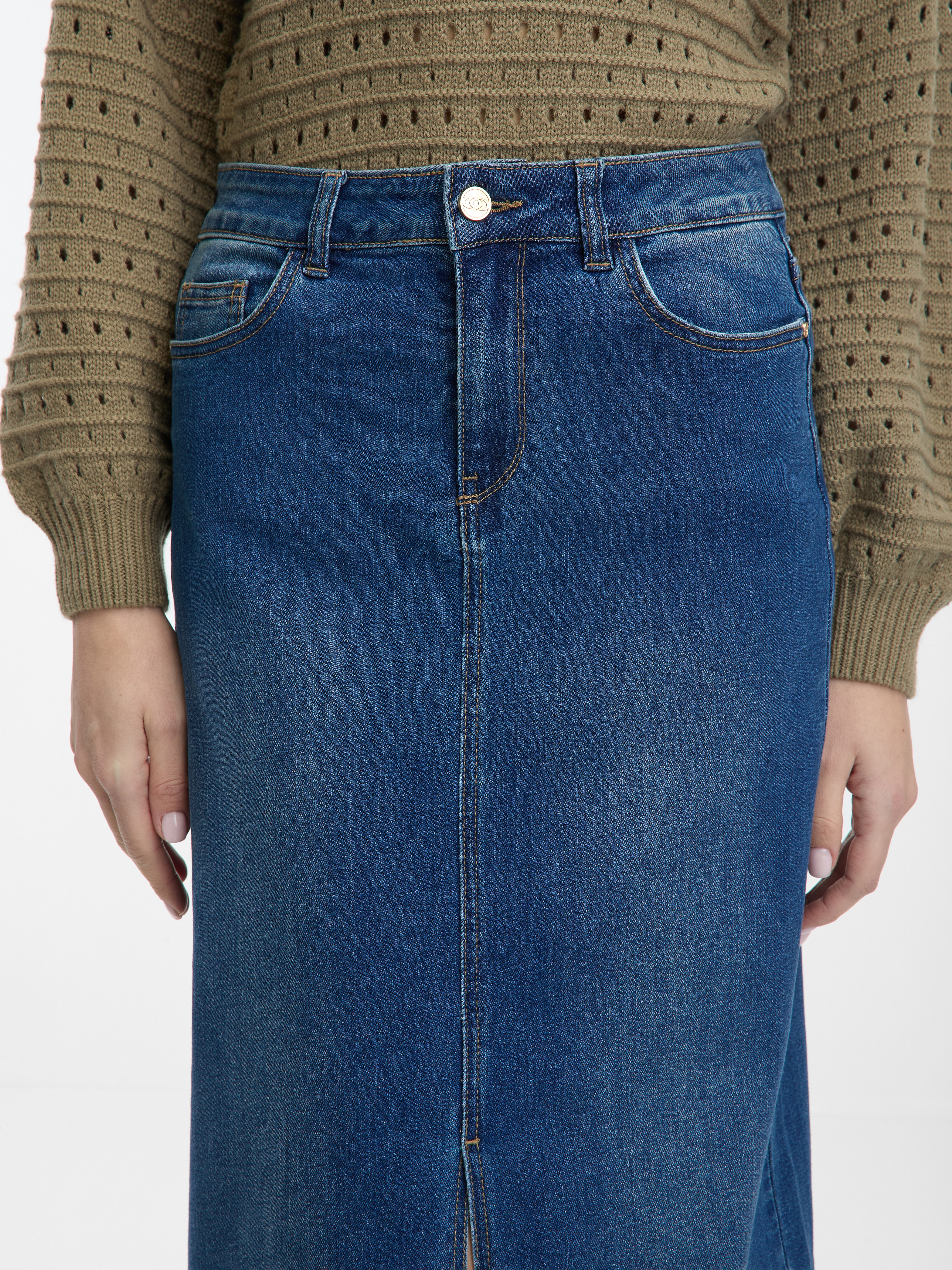 Dark blue women&#039;s denim maxi skirt ORSAY - Women&#039;s