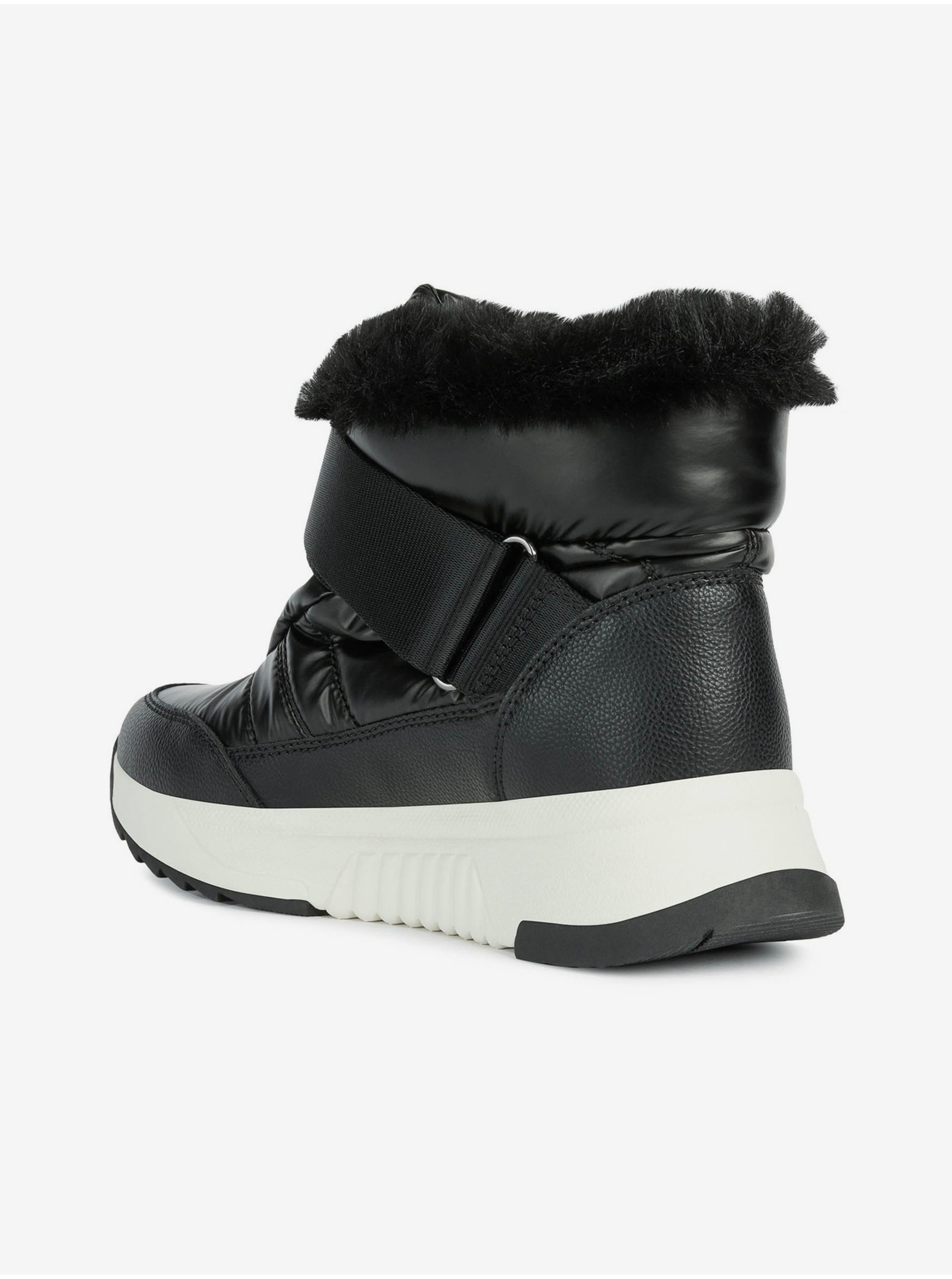 Black women&#039;s snow boots with faux fur Geox Falena - Women&#039;s