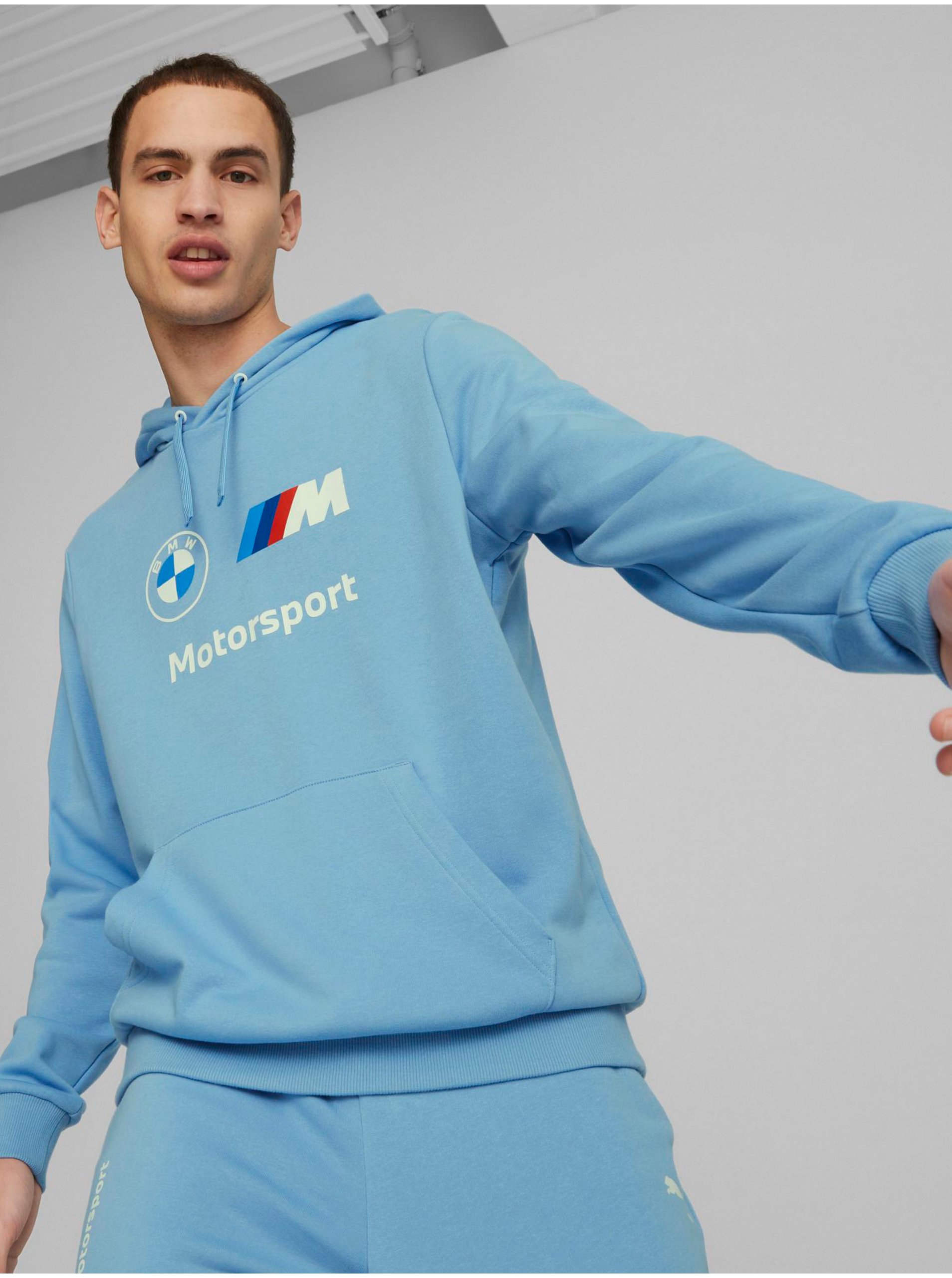 Light blue mens hoodie Puma BMW MMS - Men