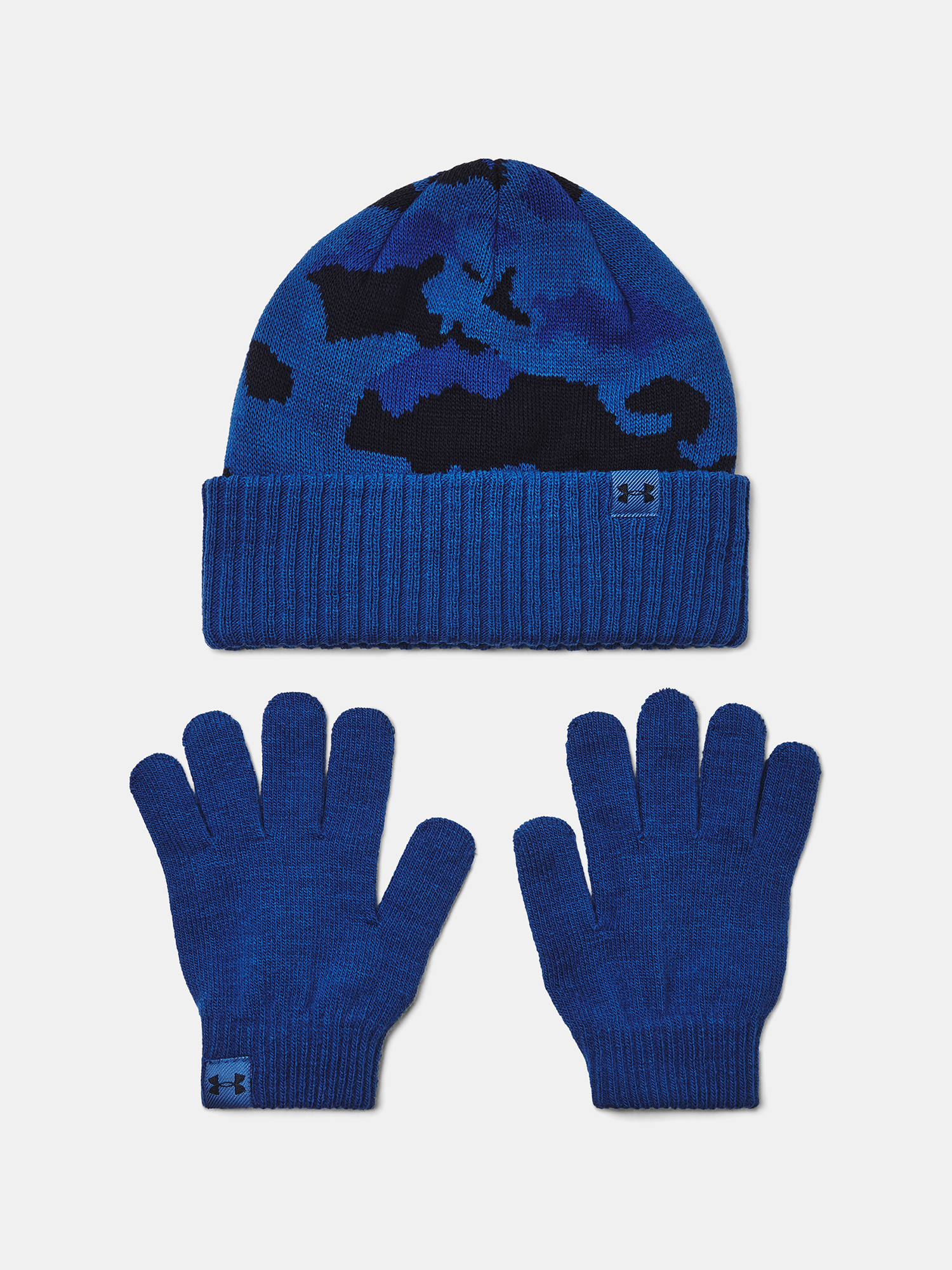 Boys' Cap Under Armour B Beanie/Glove Combo-BLU - Boys