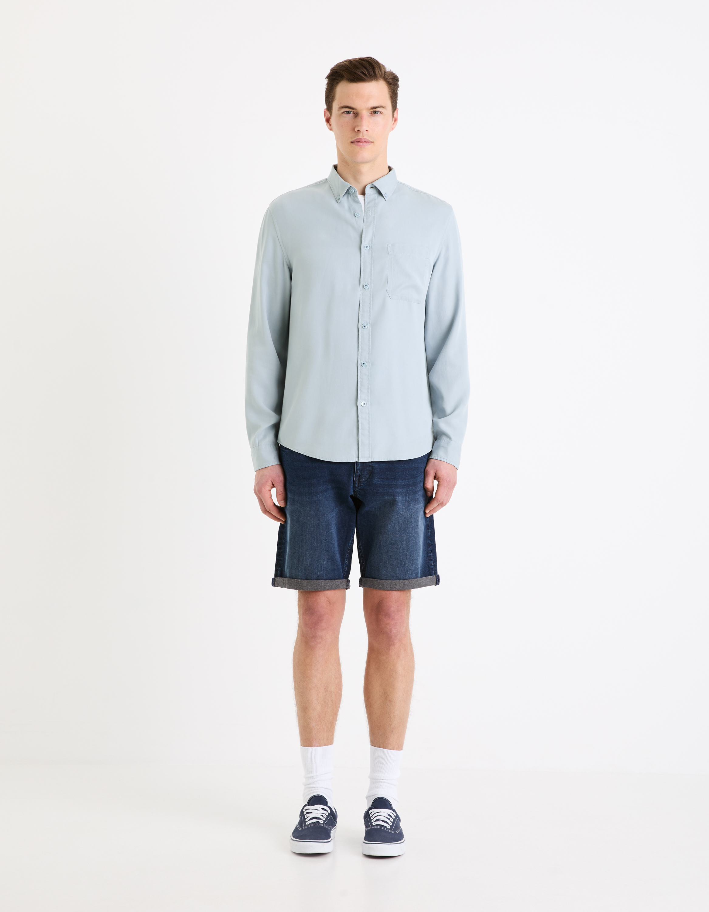 Camasi casual pentru barbati Celio - albastru deschis