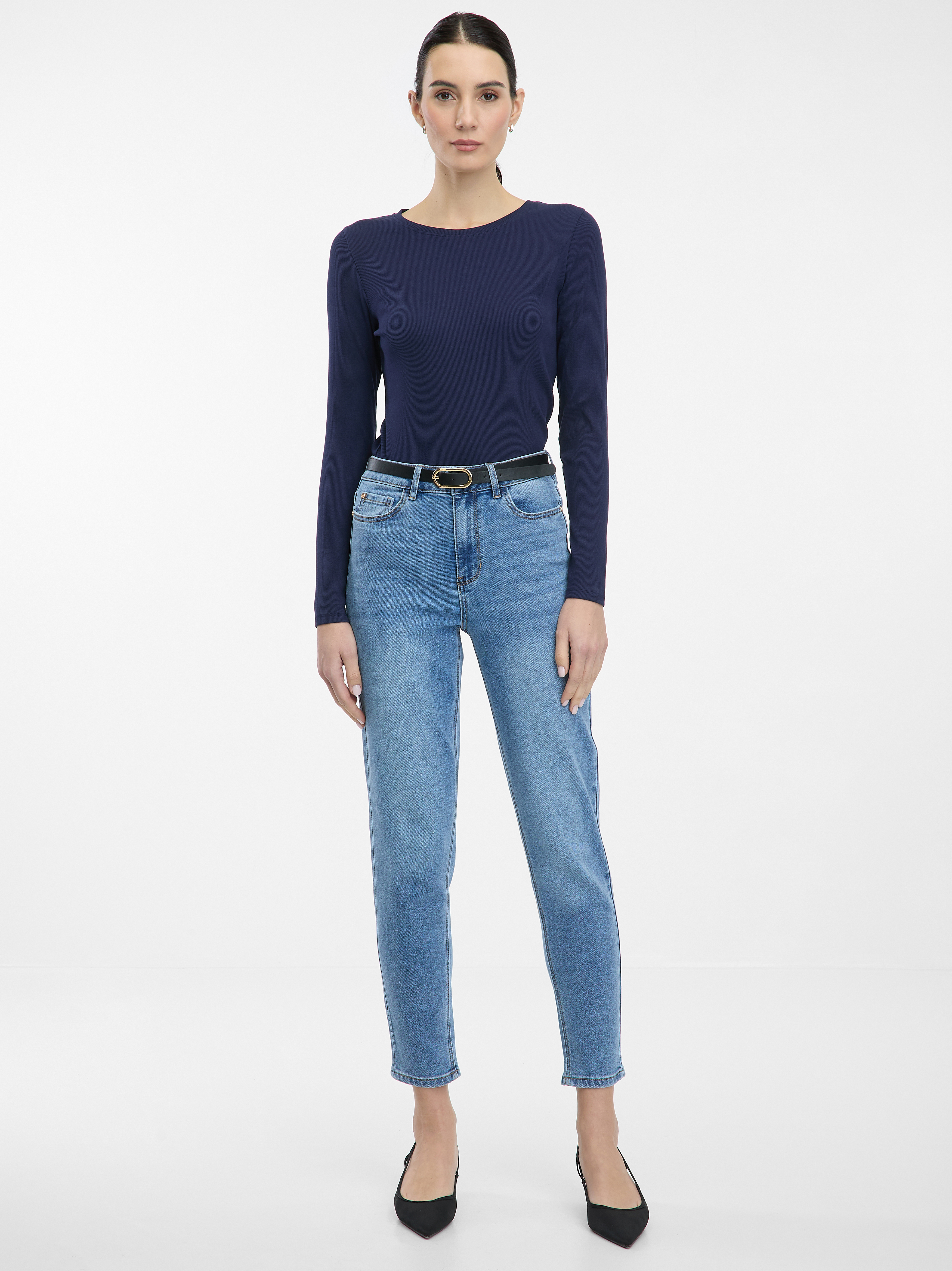 Women's Navy Blue Long Sleeve T-Shirt ORSAY - Women's