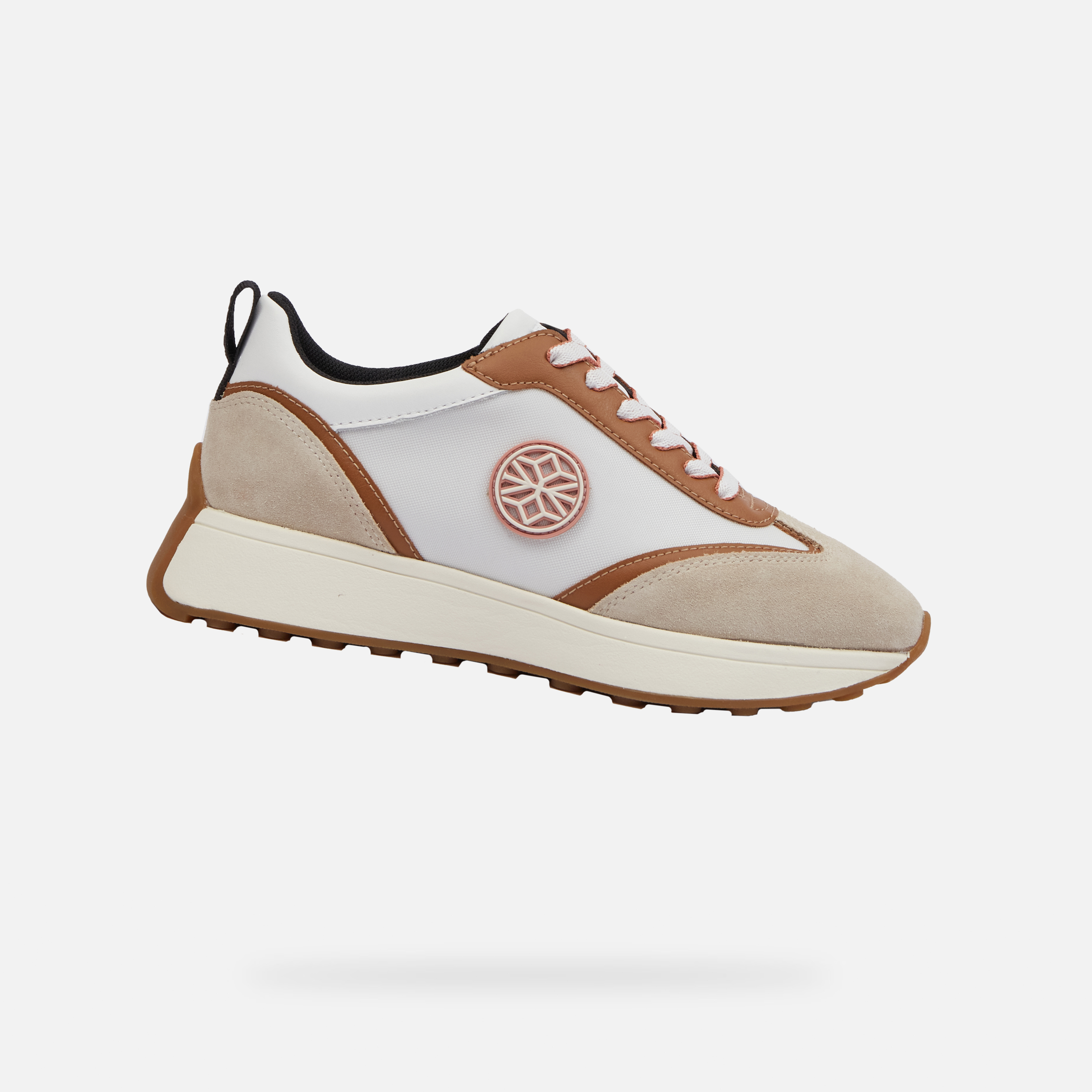 Beige womens sneakers Geox Amabel - Womens