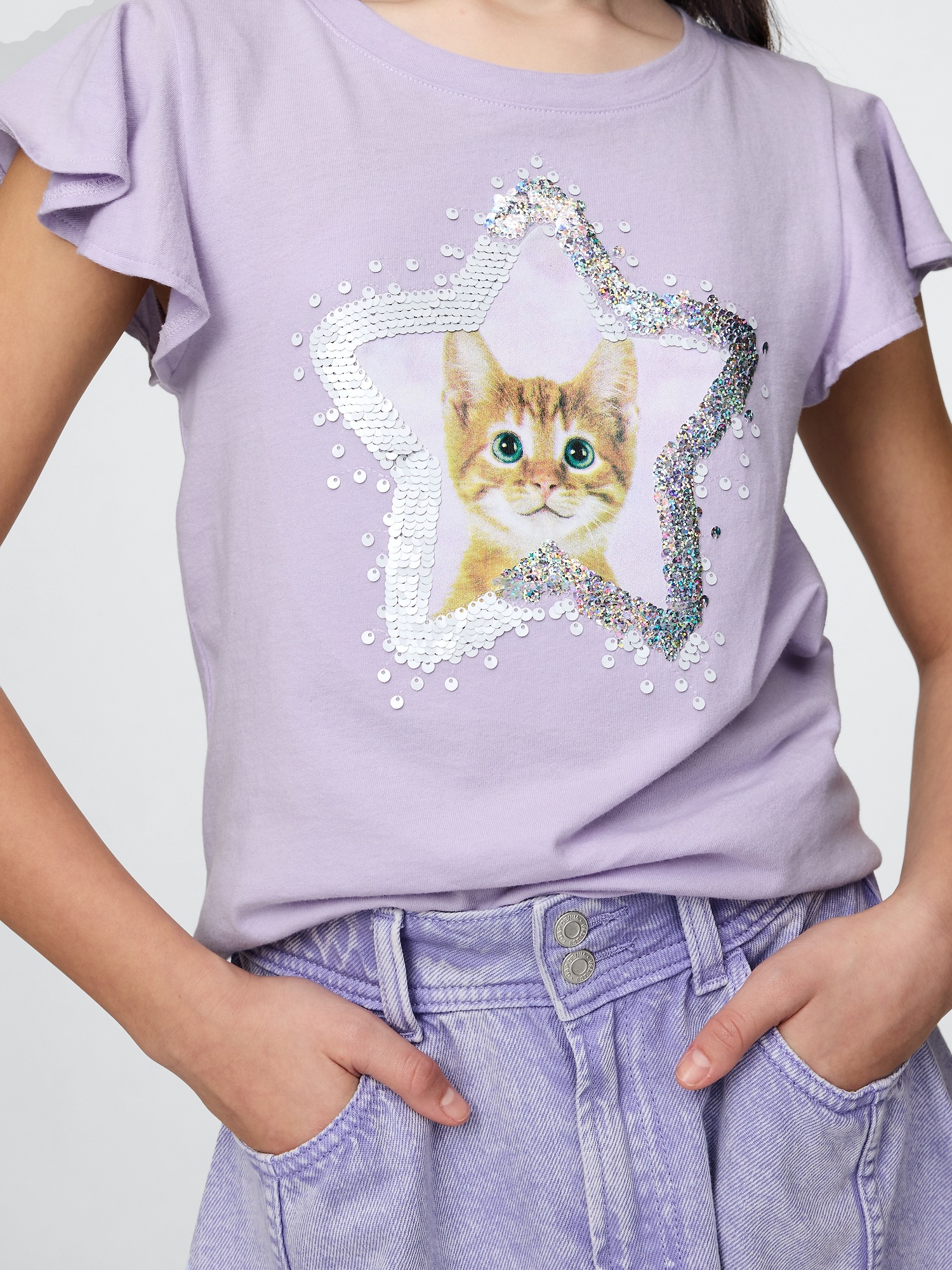 GAP Kids' T-shirt with sequins - Girls