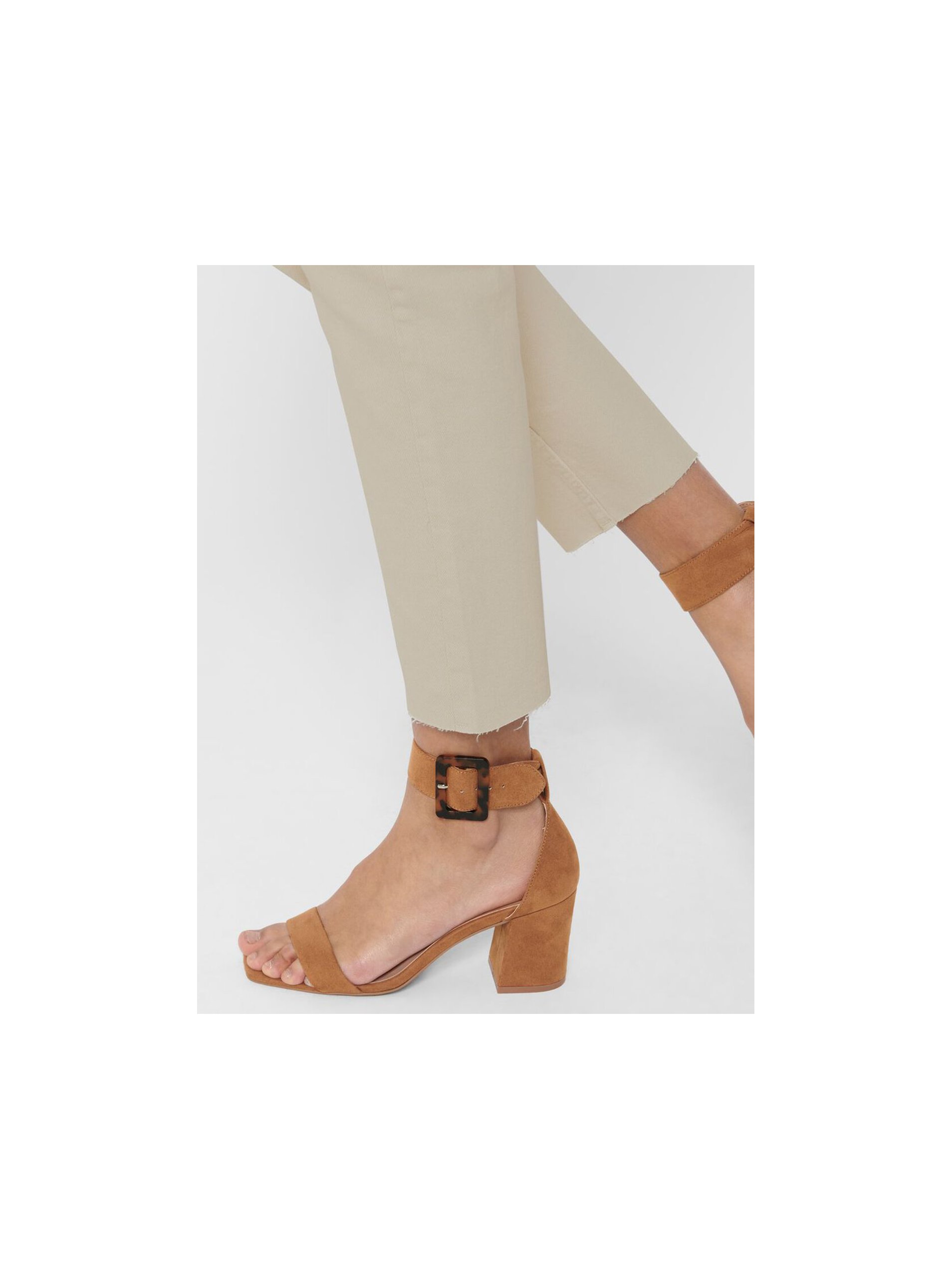 Beige women's cropped straight fit jeans ONLY Emily - Women's