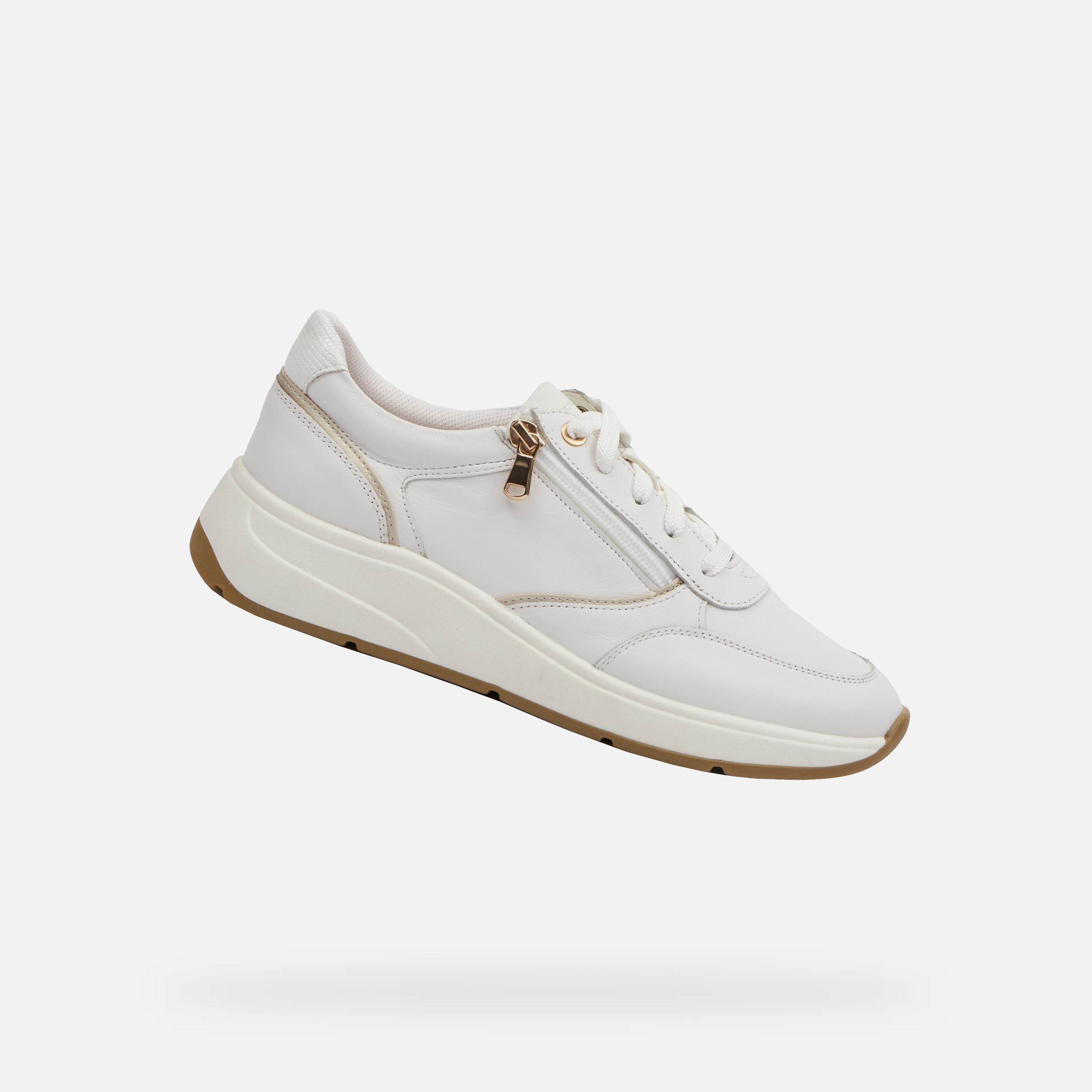 White womens sneakers Geox Cristael - Womens