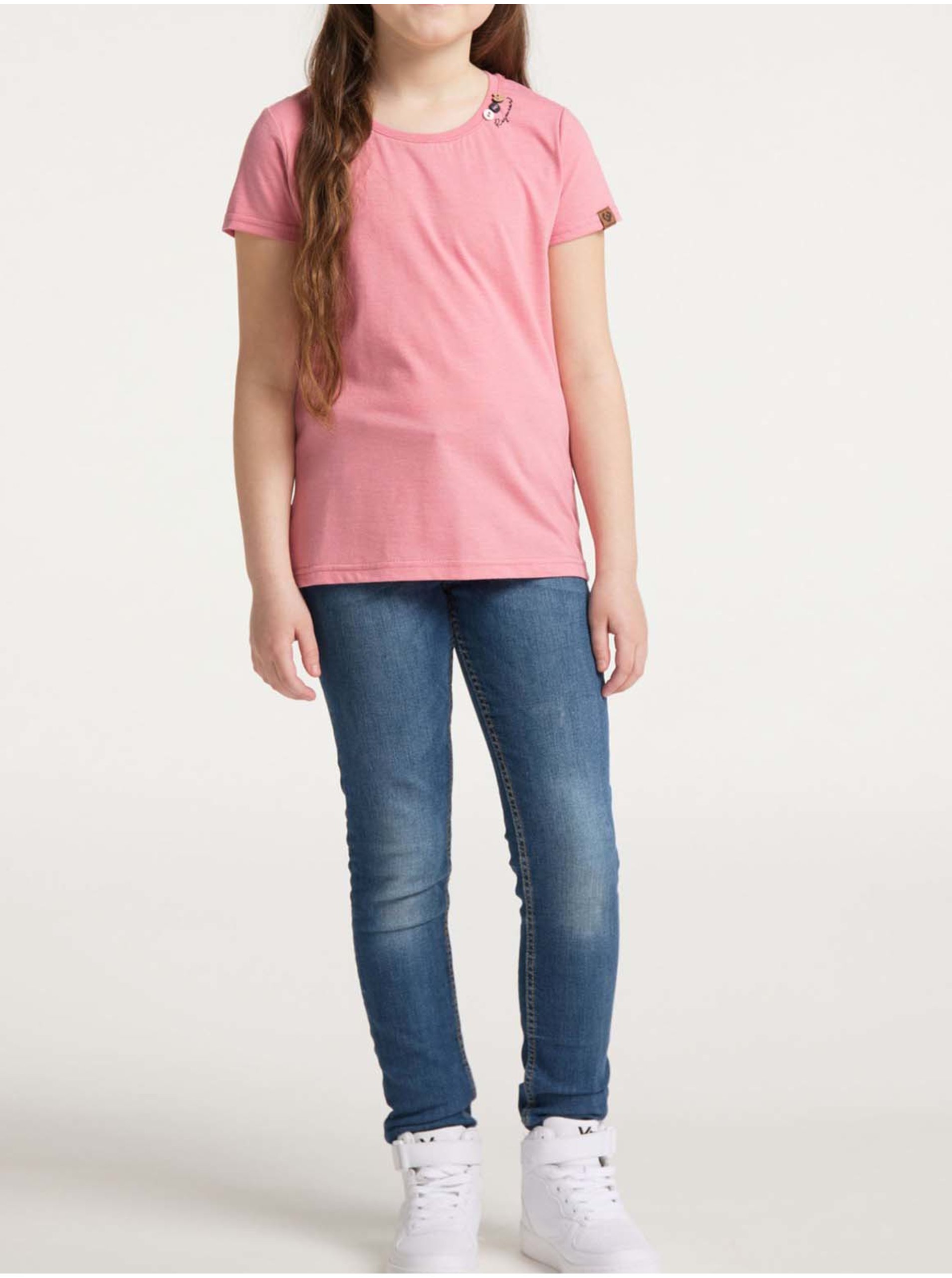 Levně Růžové holčičí basic tričko Ragwear Violka - Holky