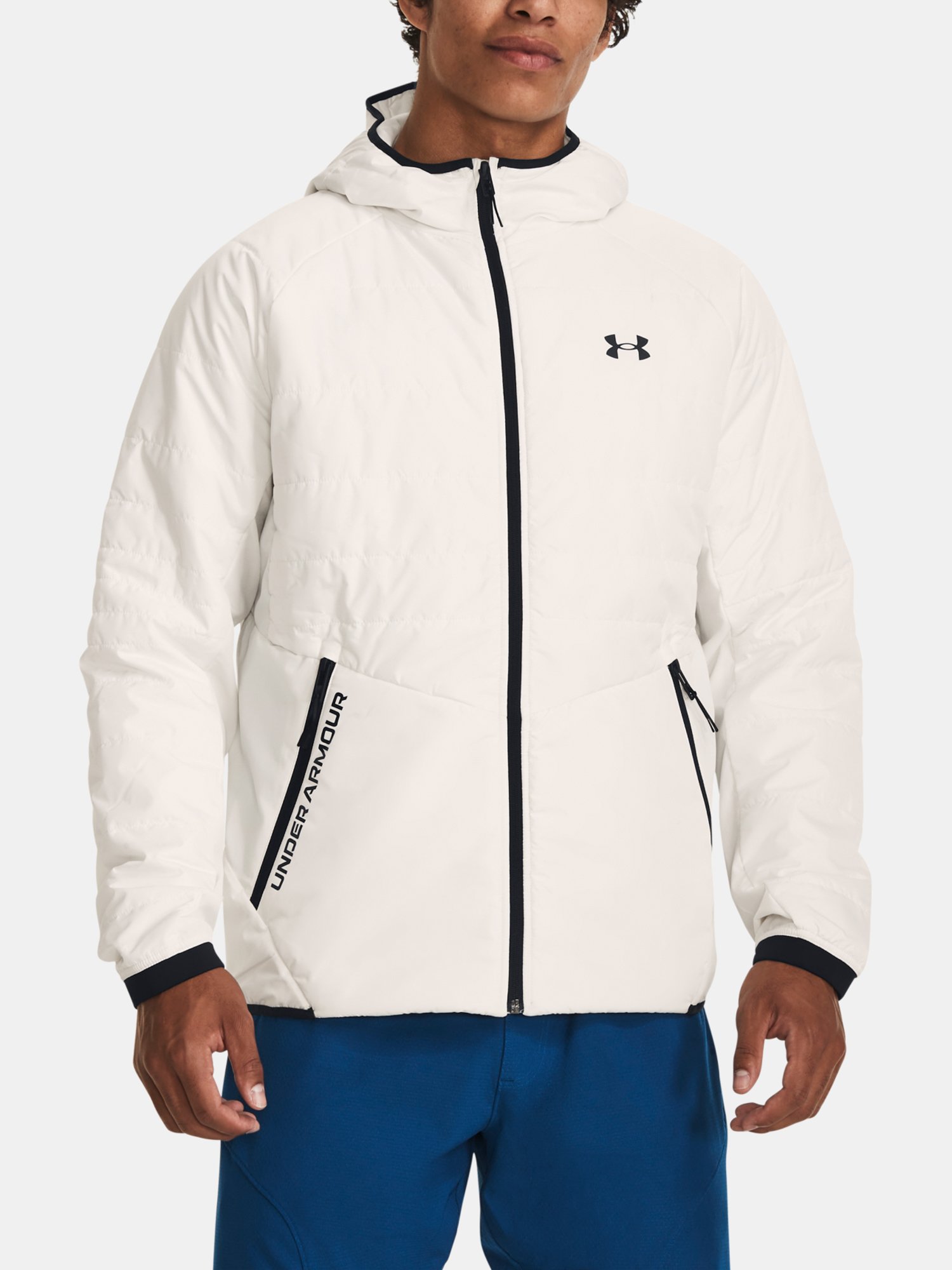 Levně Under Armour Bunda UA STRM SESSION HBD JKT-WHT - Pánské