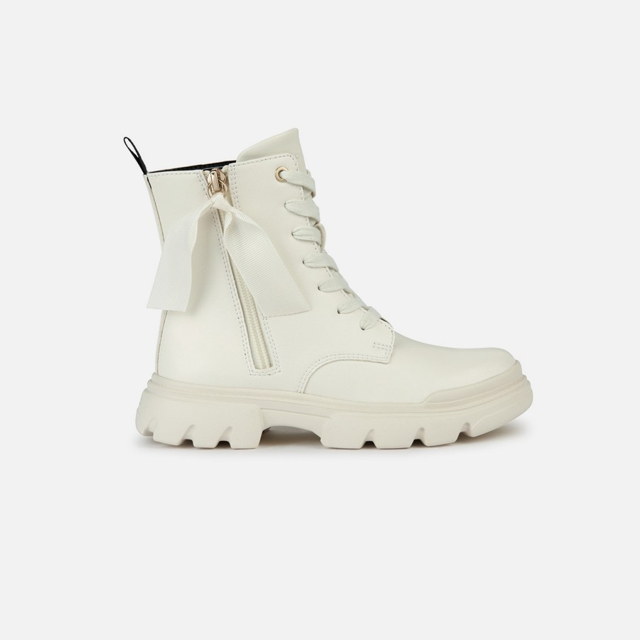 Cream Girls' Ankle Boots Geox Junette - Girls