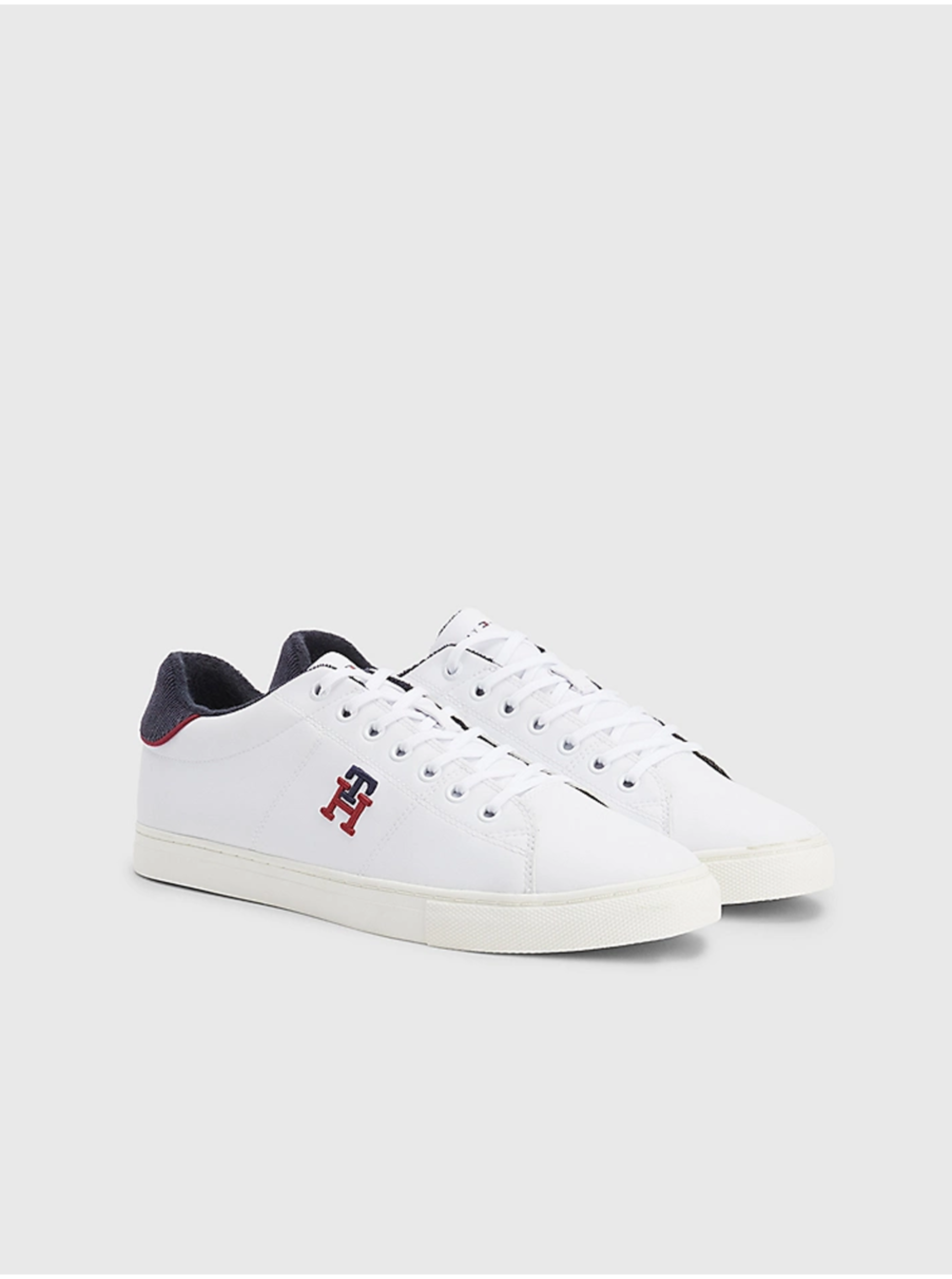 Biele pánske kožené tenisky Tommy Hilfiger