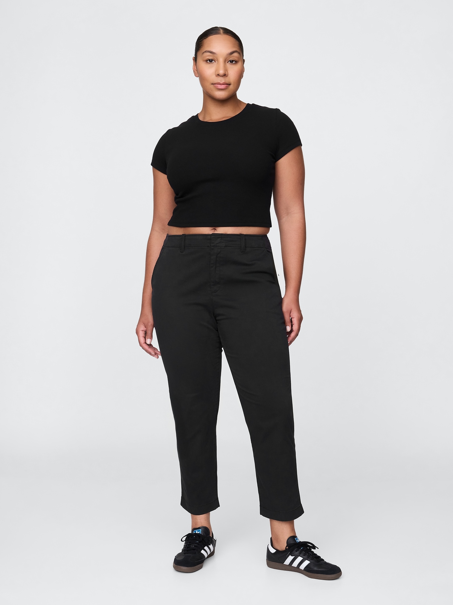Pantaloni chino pentru femei GAP - negru