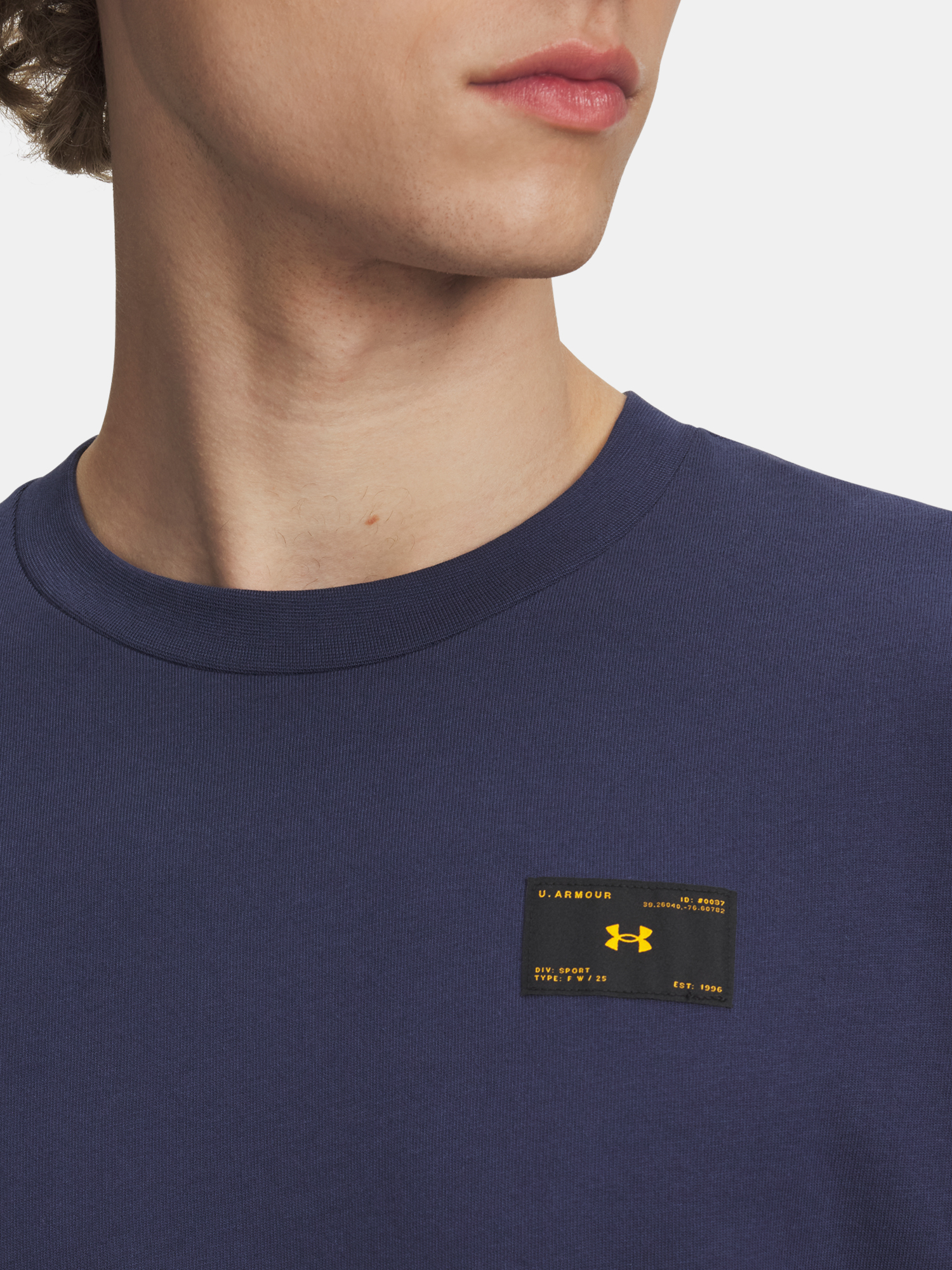 Men's Under Armour UA HWT WOVEN LABEL SS-BLU - Men's T-Shirt