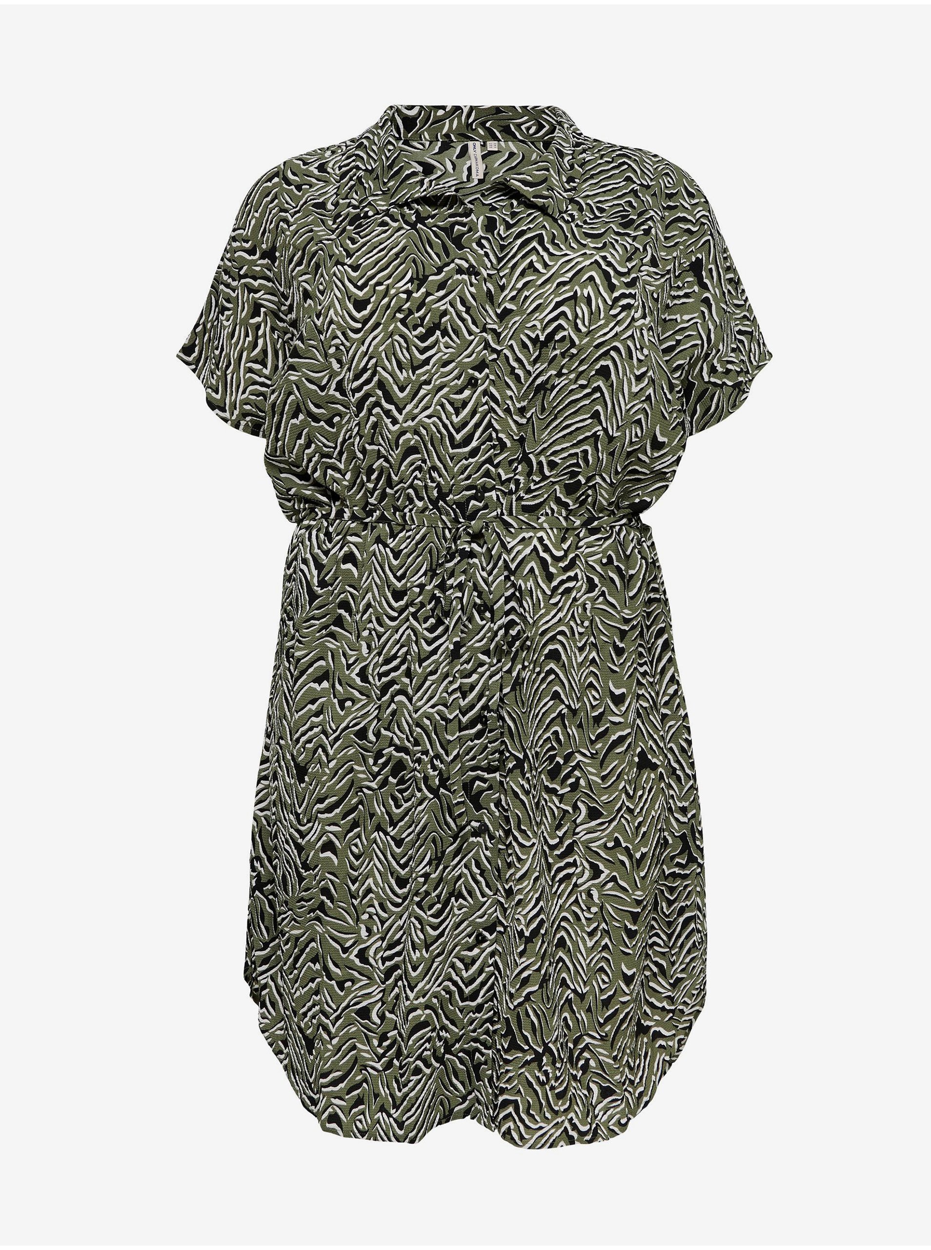 Khaki Patterned Shirt Dress ONLY CARMAKOMA Luxcille - Women