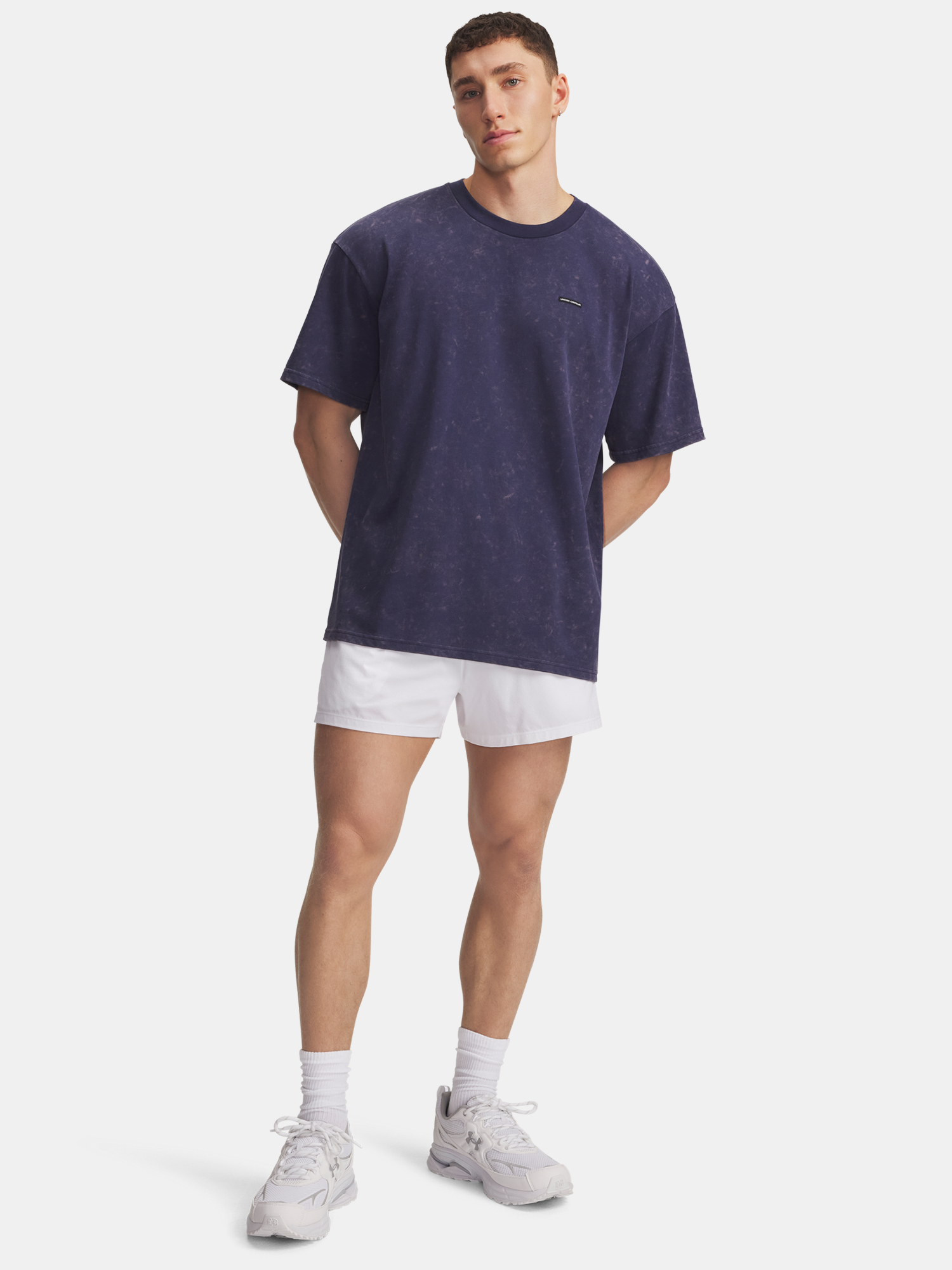 Men's Under Armour UA M HW OS LOGO WASH SS-BLU - Men's T-Shirt