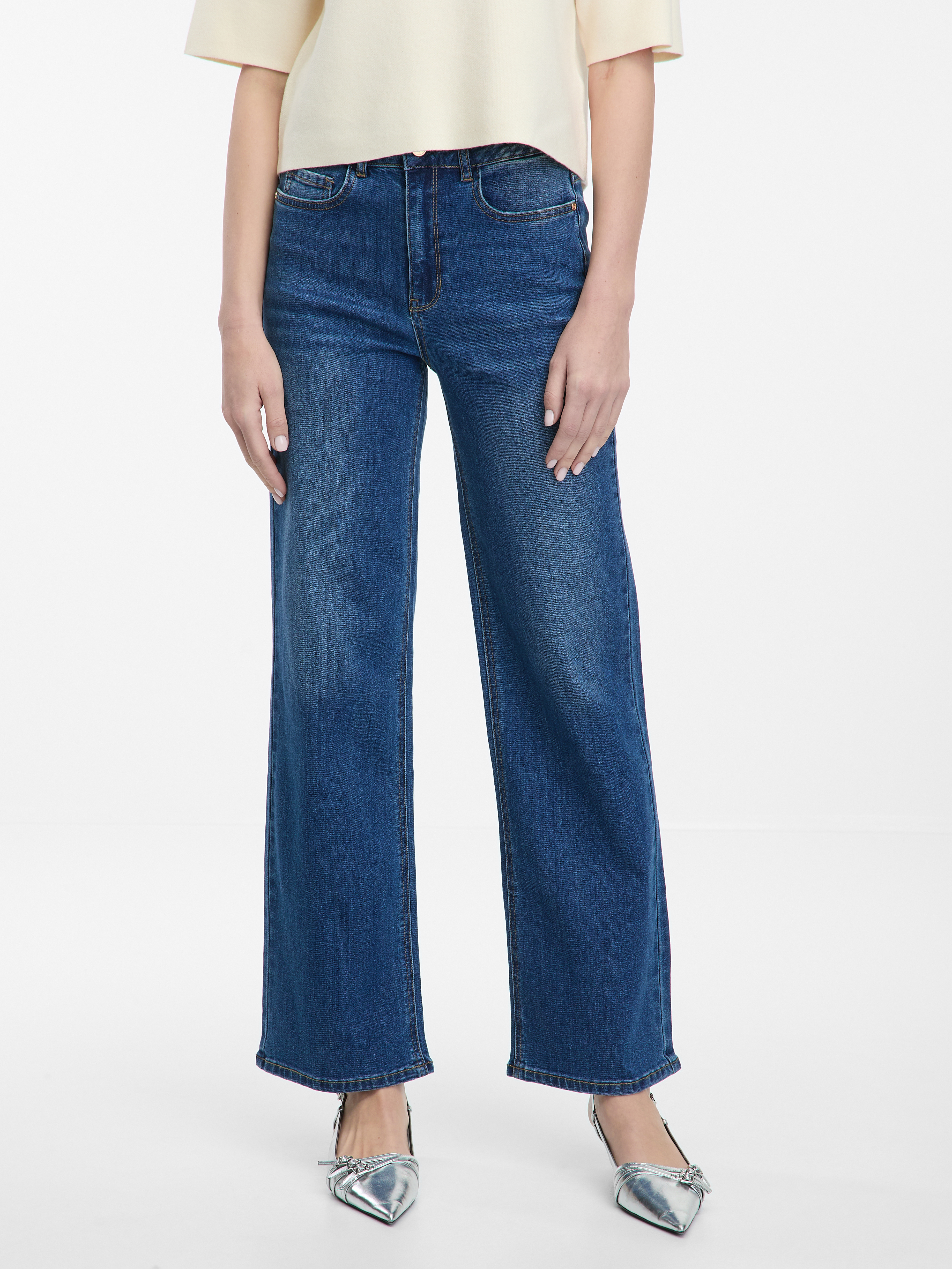 Blue women&#039;s wide leg jeans ORSAY - Women