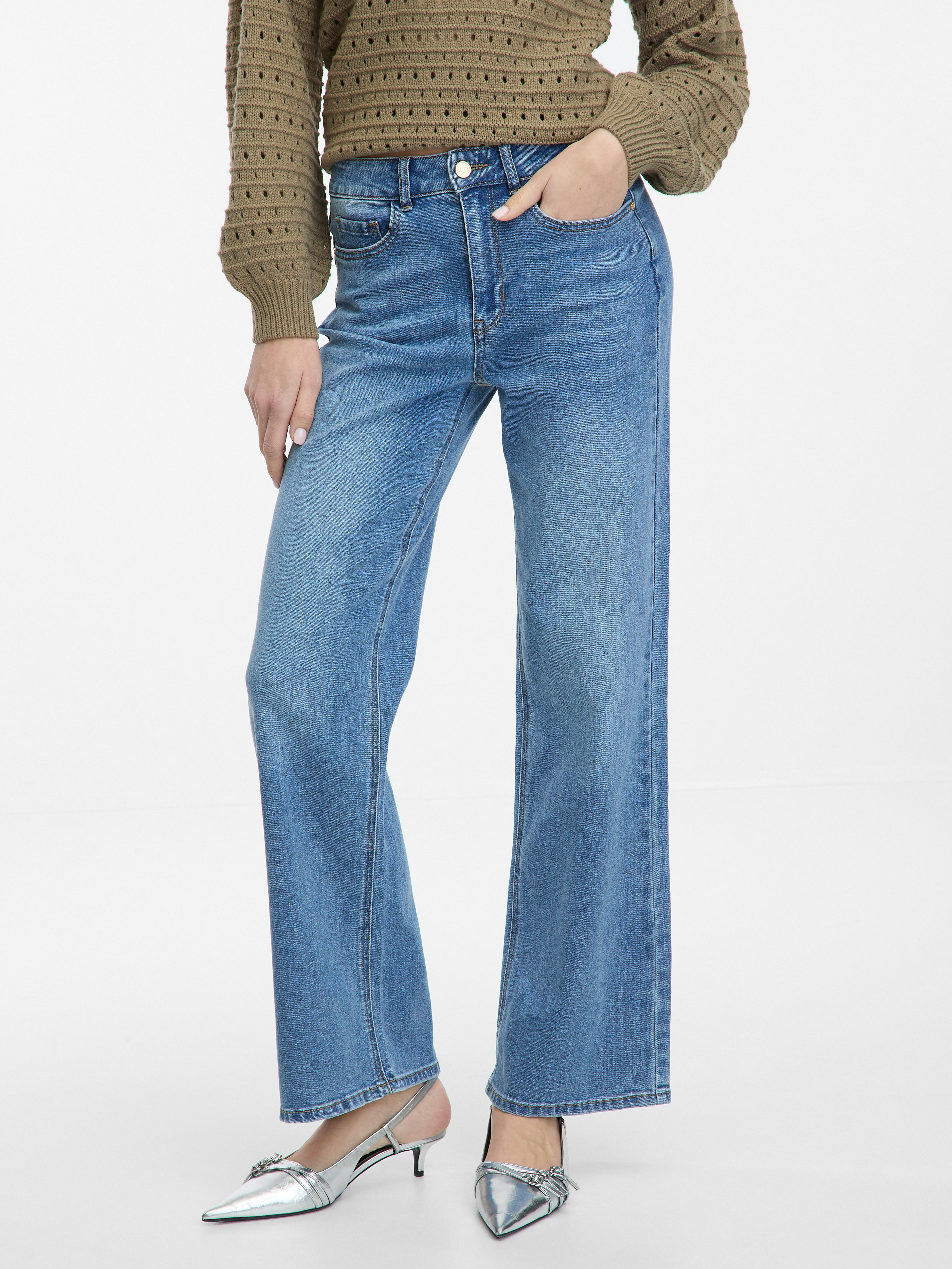 Blue women&#039;s wide leg jeans ORSAY - Women