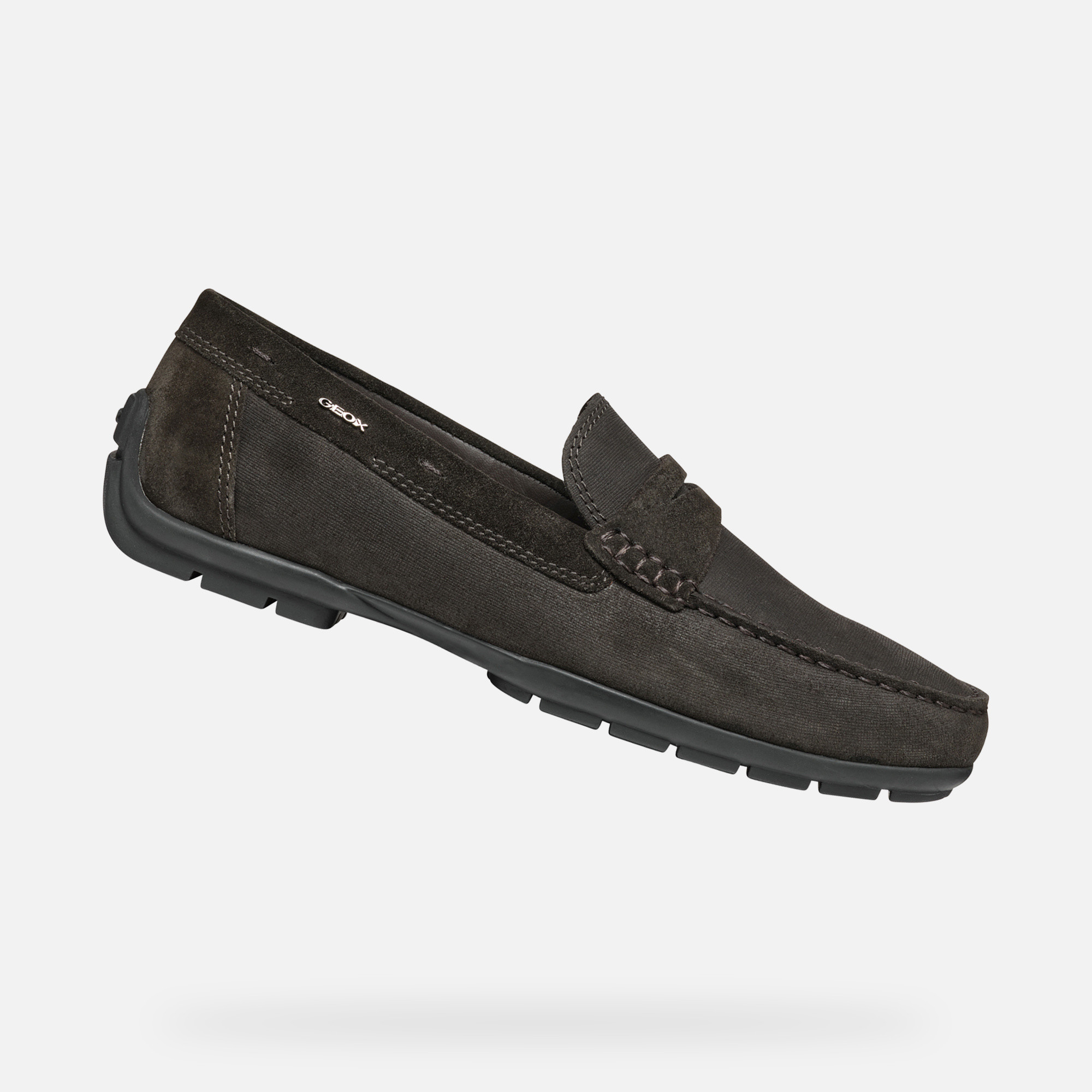 Brown mens moccasins Geox Moner 2Fit - Mens