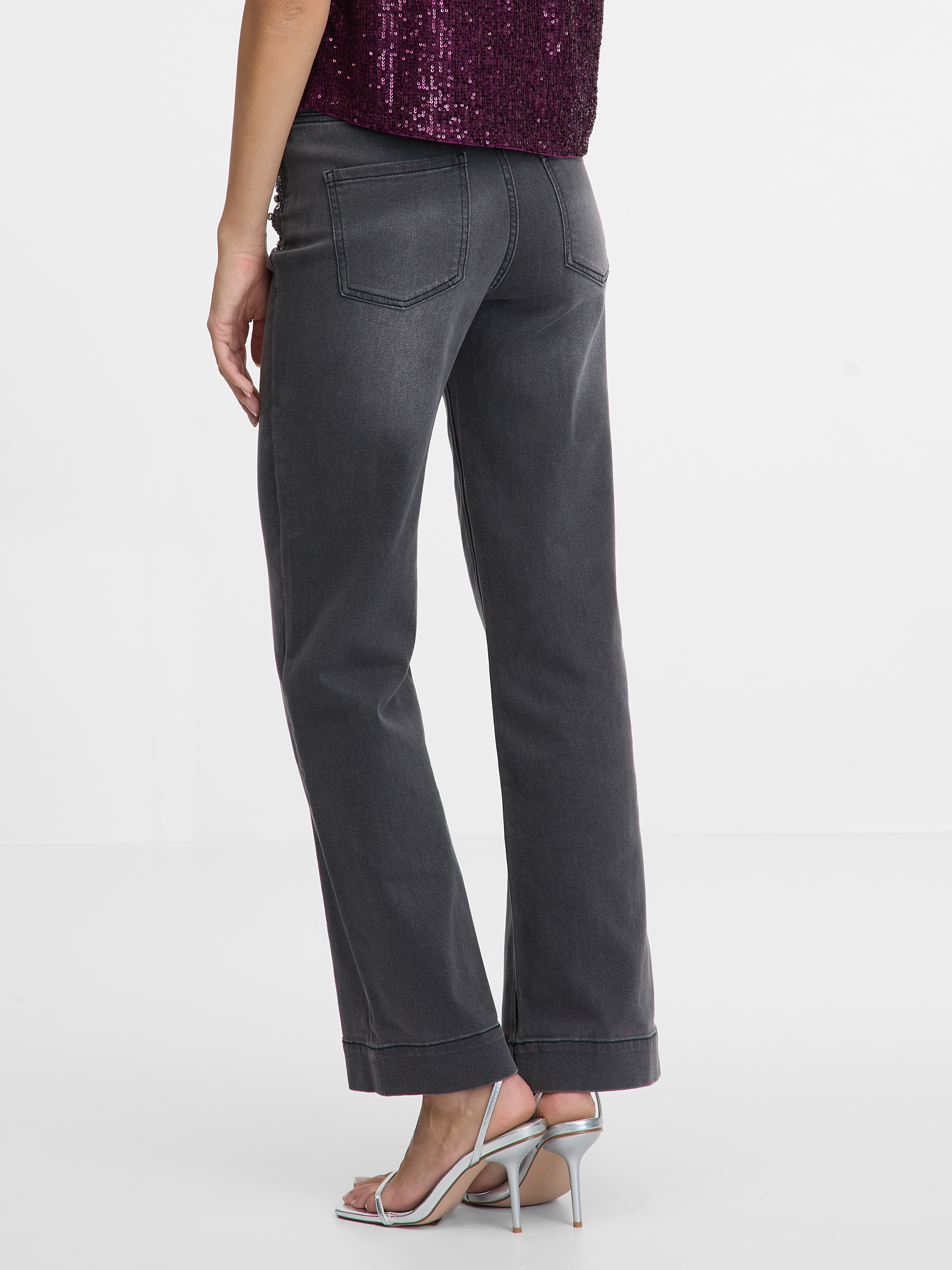 Dark grey women&#039;s wide leg jeans ORSAY - Women&#039;s