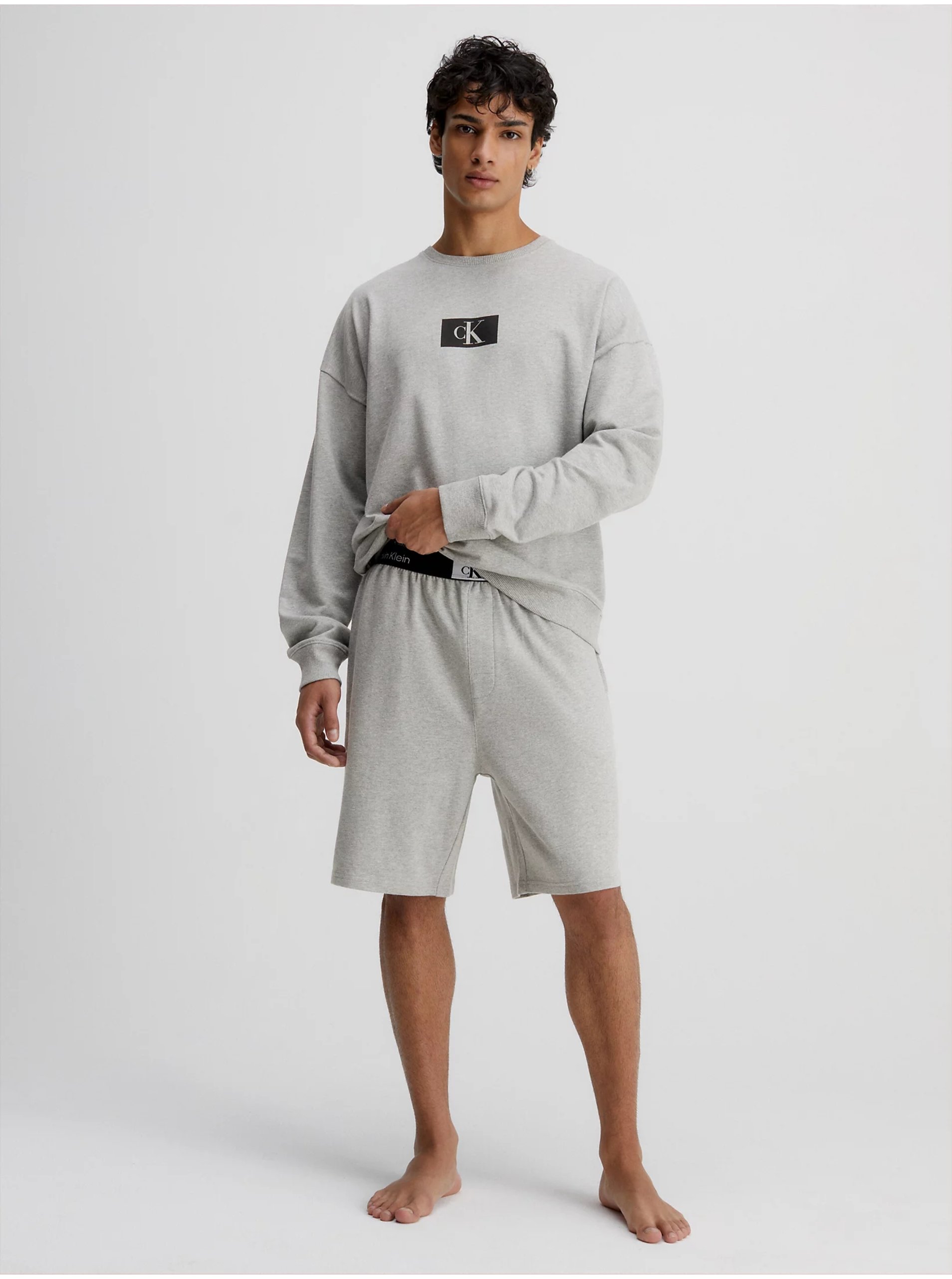 Light grey men's brindle sweatshirt Calvin Klein Underwear - Men