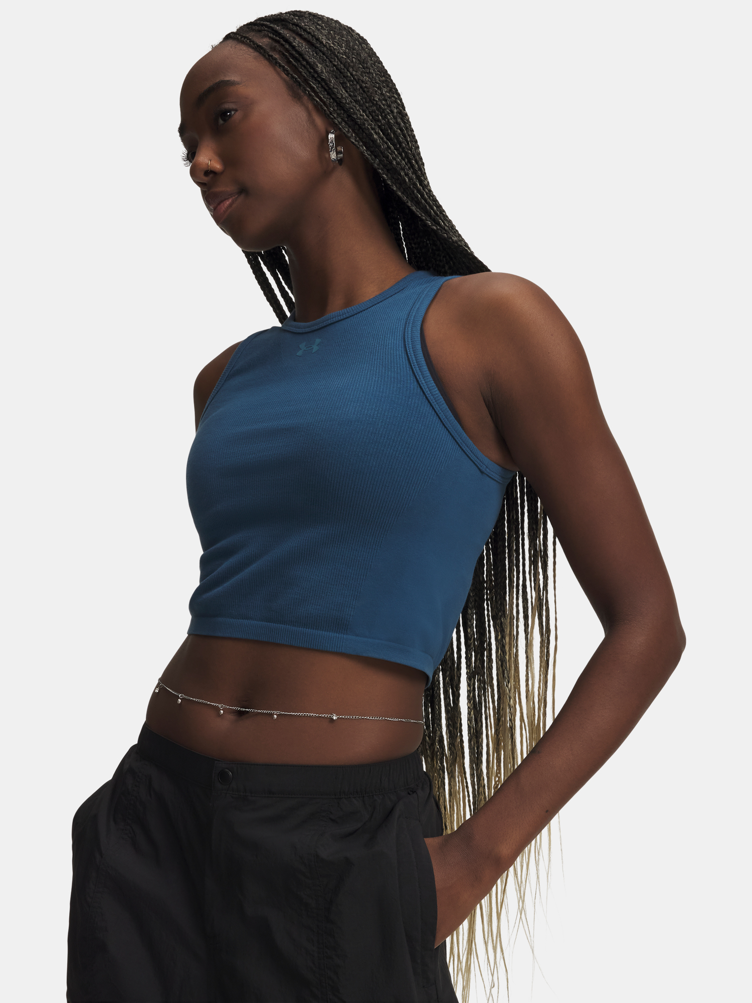 Under Armour Seamless Cotton Hand Tank Tank-BLU - Women's