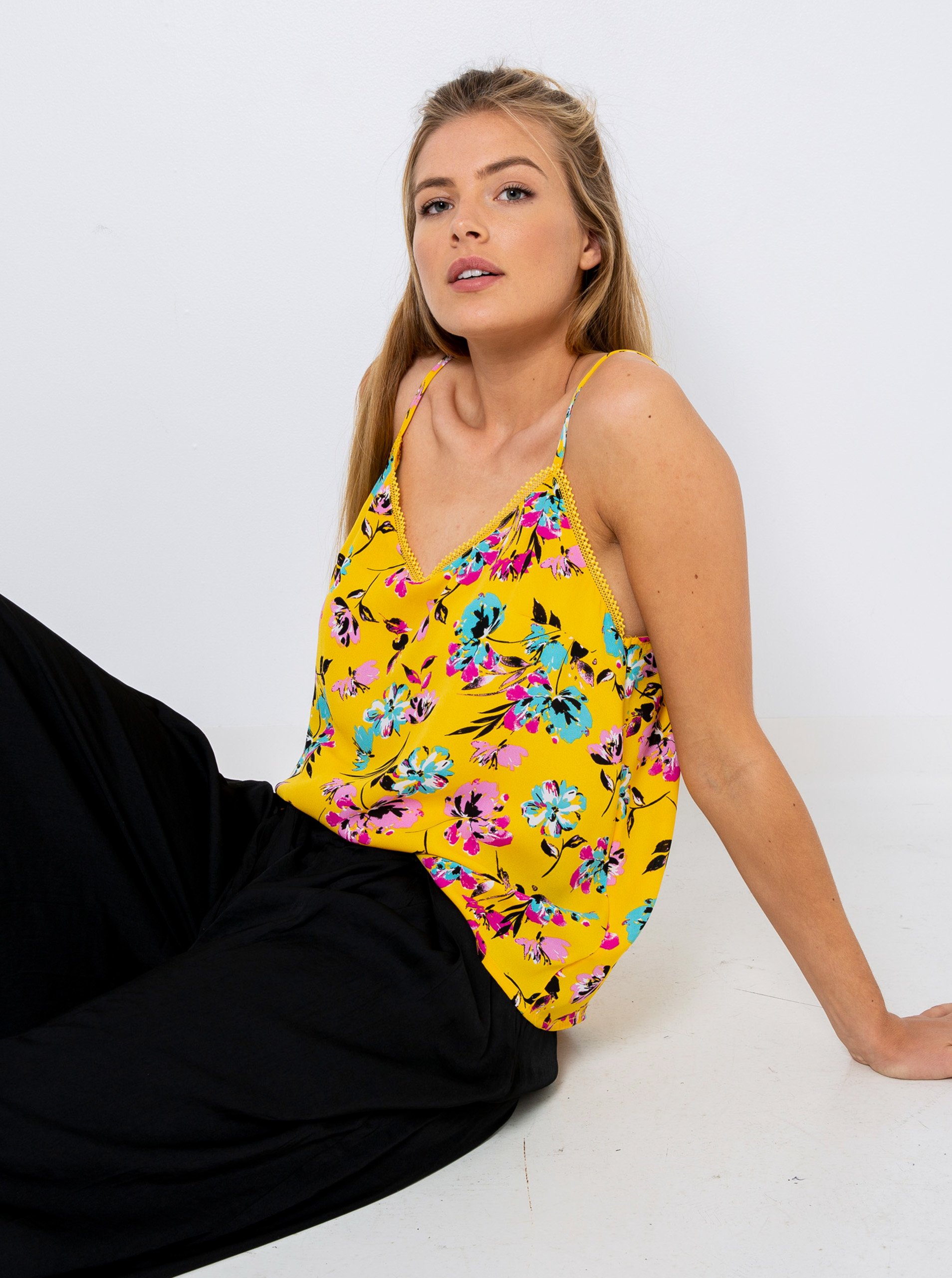 Yellow Floral Top CAMAIEU - Women