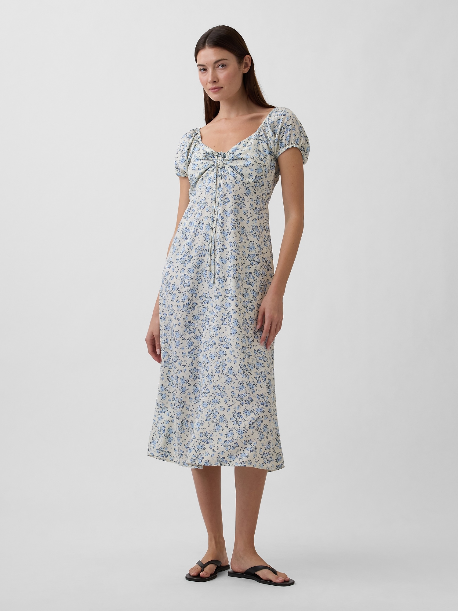 Рокля миди с флорален принт GAP