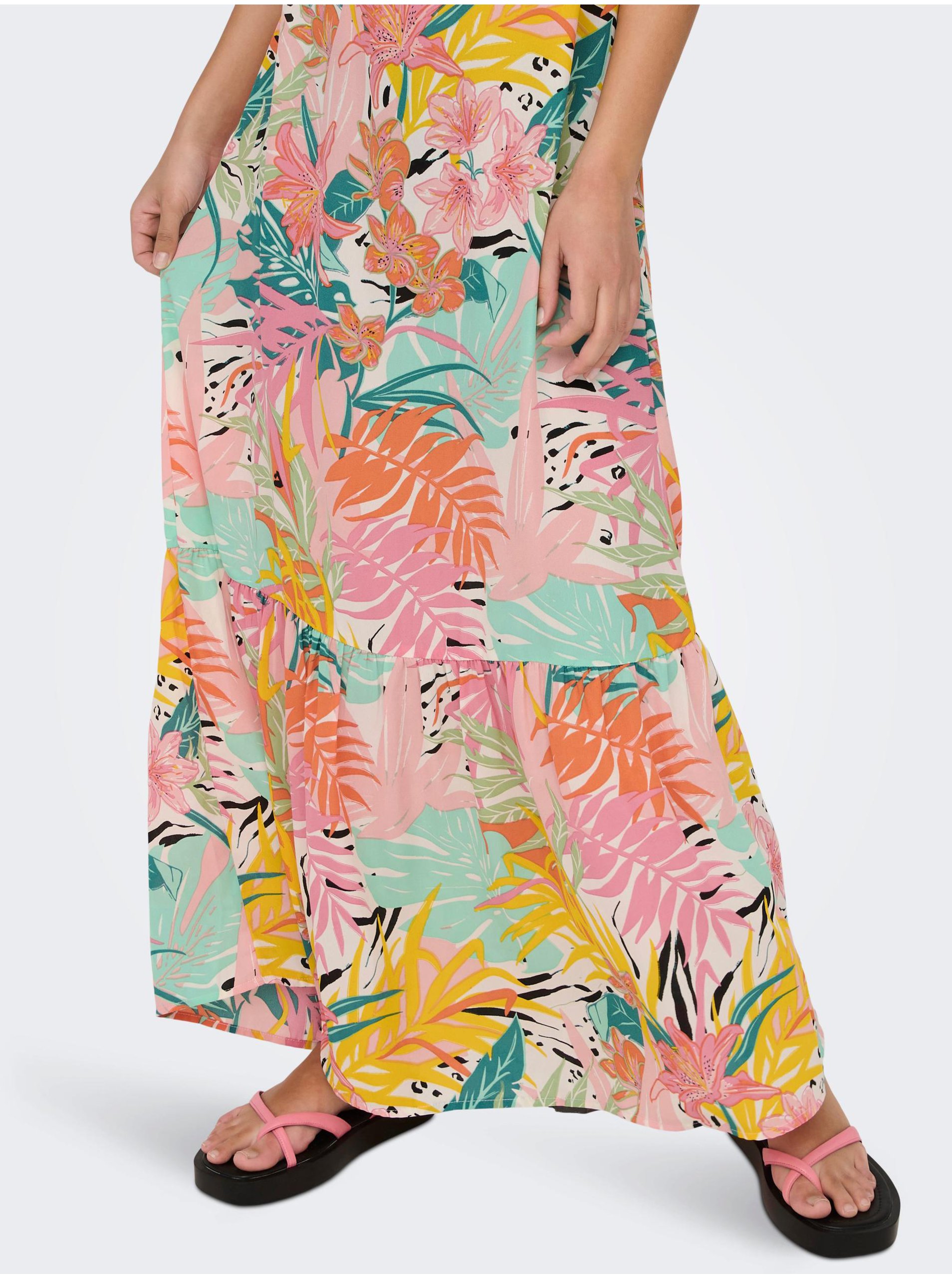 Rochii maxi pentru femei JDY - roz, verde deschis