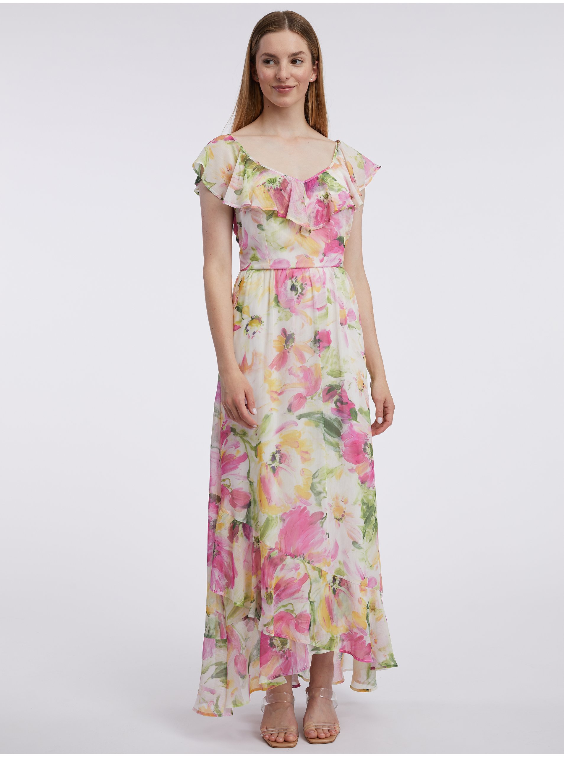 Orsay Pink & White Women's Floral Maxi Dress - Women's
