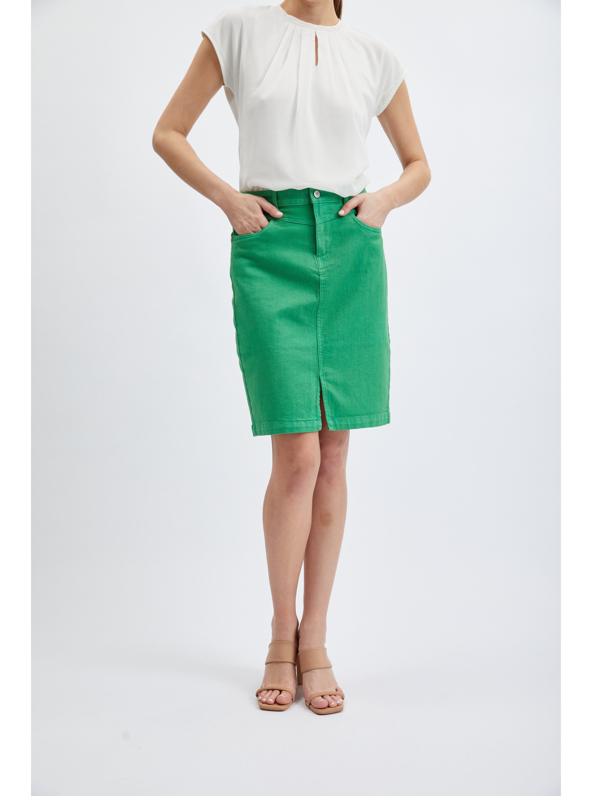 Orsay Green Women's Denim Skirt - Women