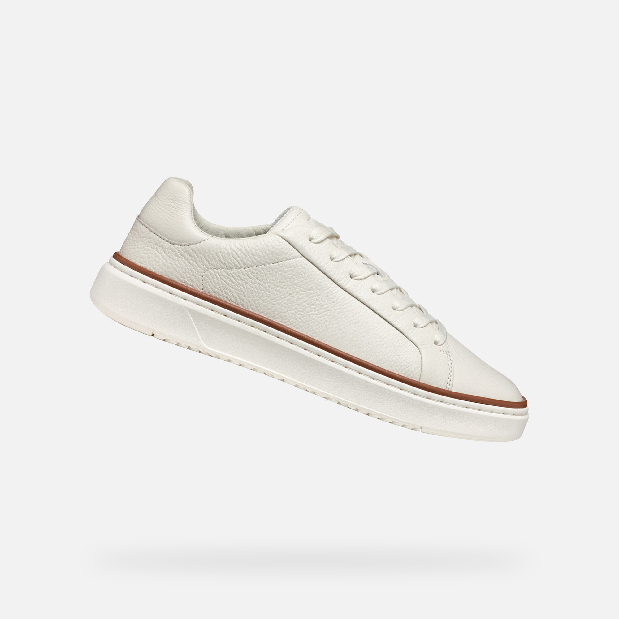 White mens sneakers Geox Zackerty - Mens