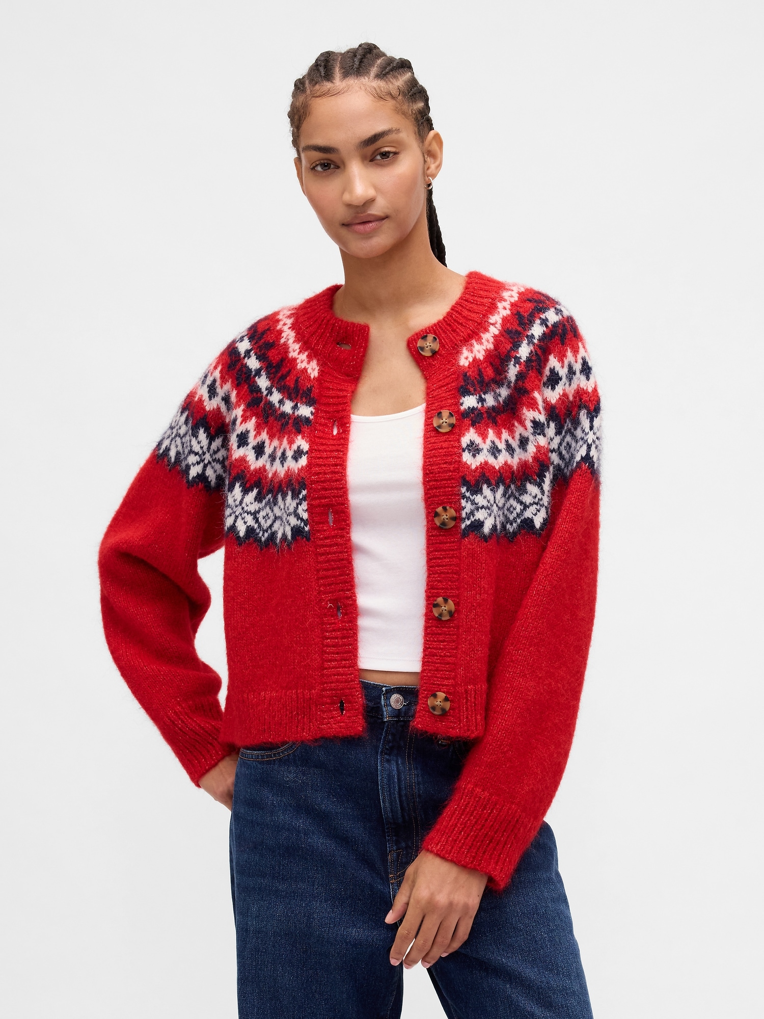 Cardigan GAP Oversize Fair Isle cu lână