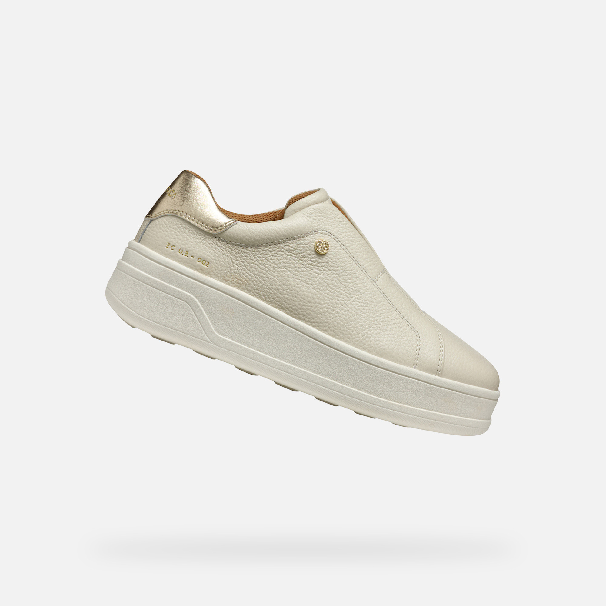 Cream womens sneakers Geox Spherica ECUB-2 - Womens