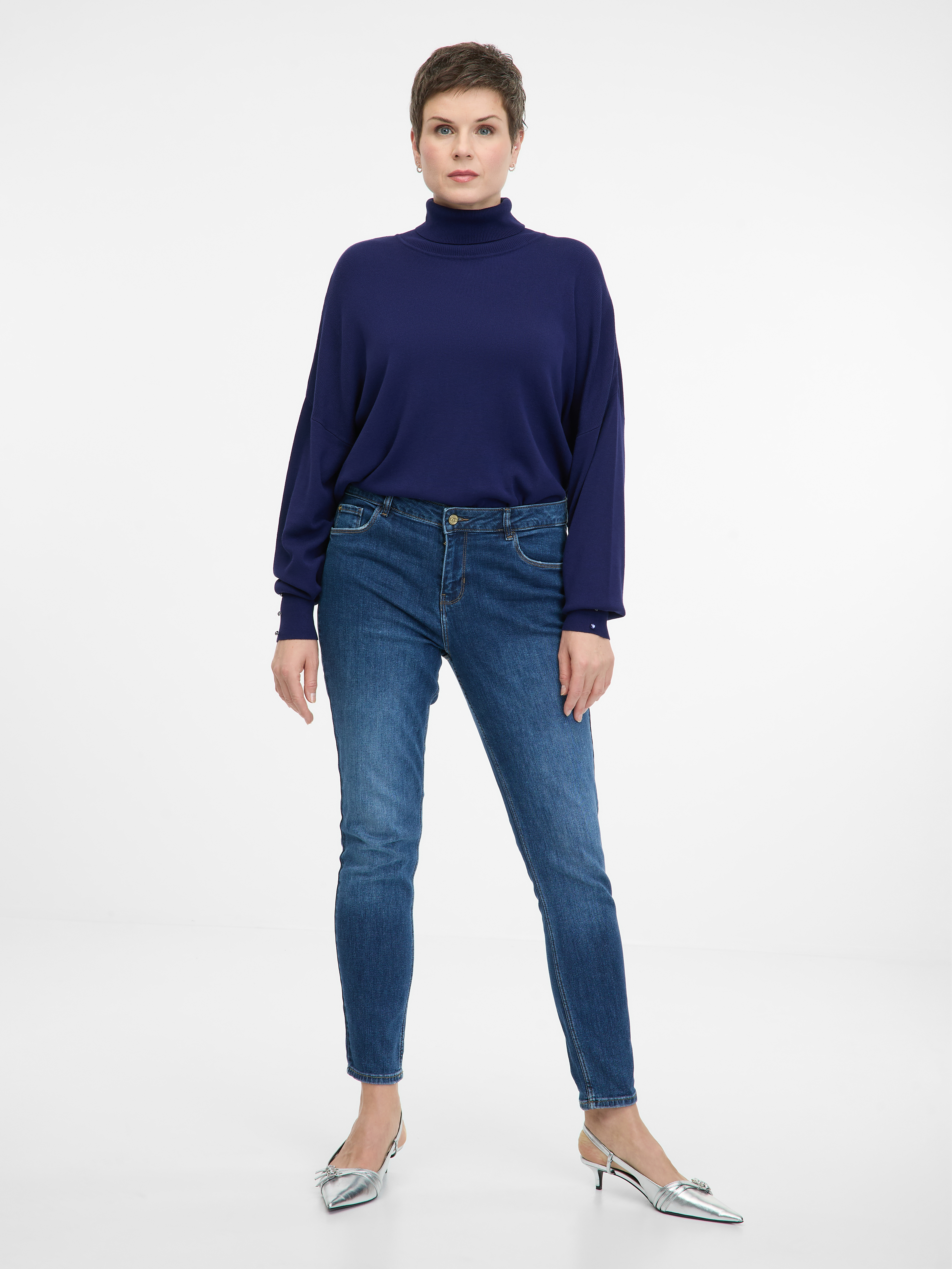 Navy Blue Women's Turtleneck Sweater ORSAY - Women's