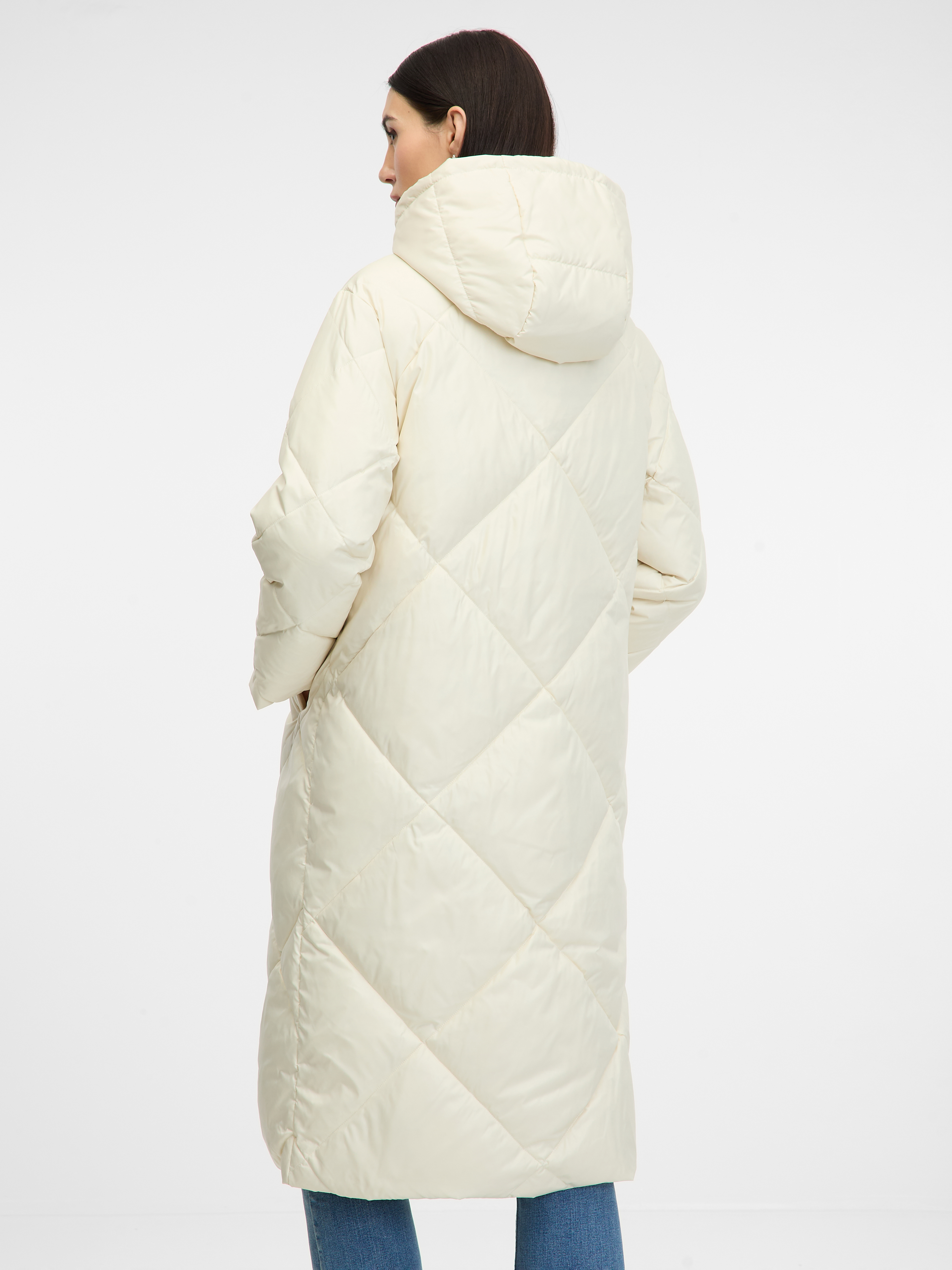 Cream women's quilted down coat ORSAY - Women's